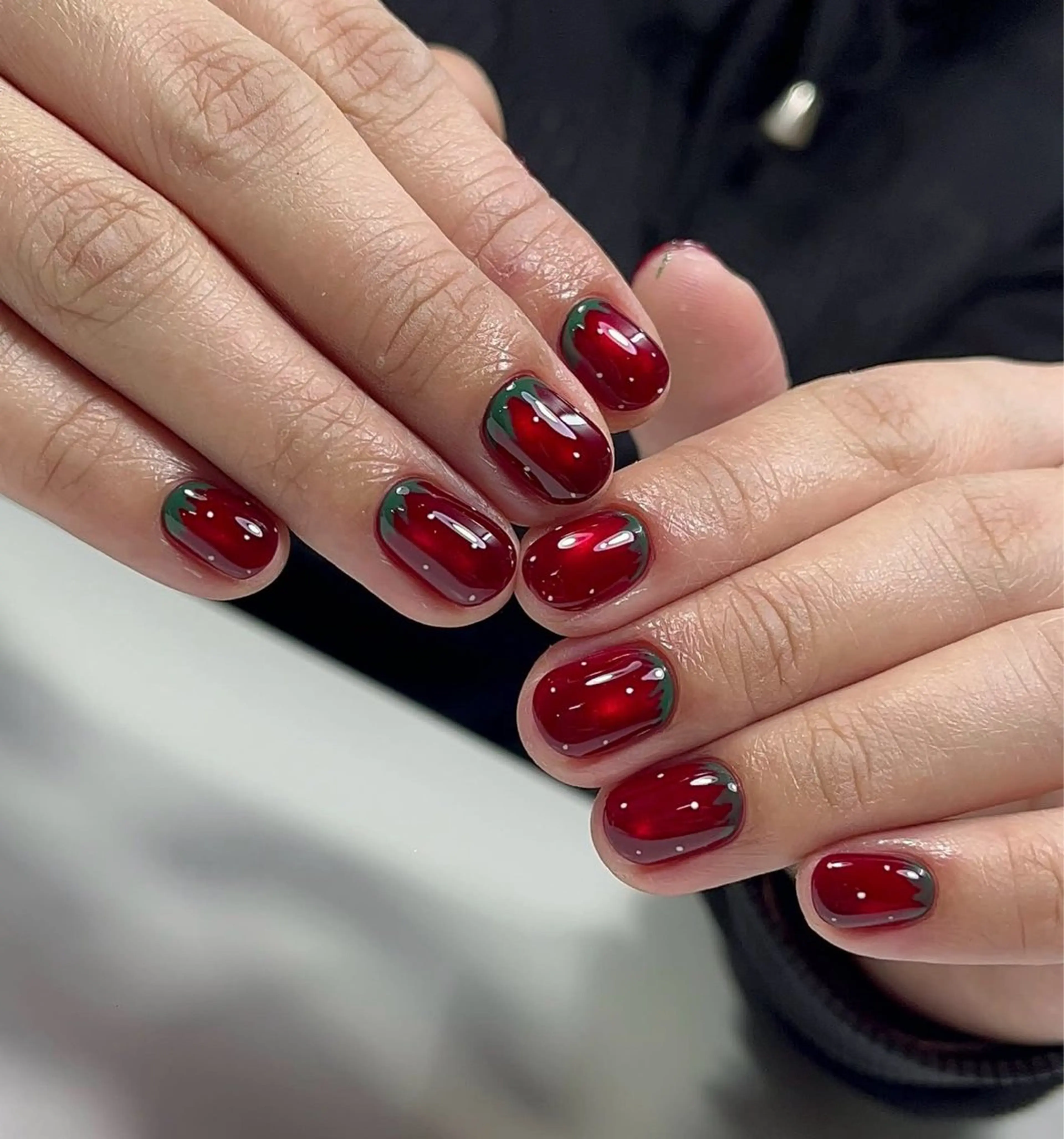 ネイル フレンチネイル 韓国ネイル ロングネイル マグネットネイル ネイルチップ Lee _nailのネイルデザイン