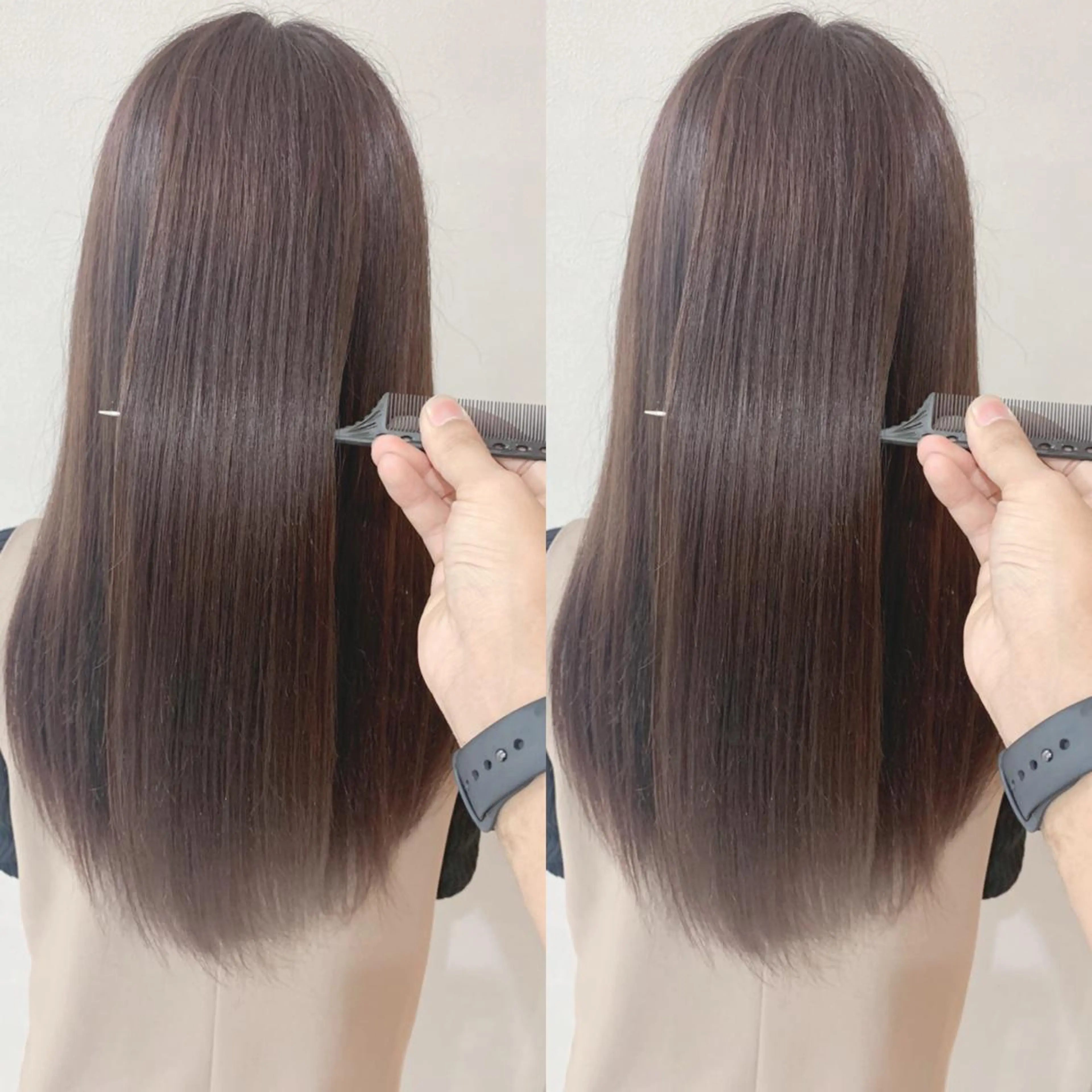 ロング 髪質改善 貸切サロンのヘアスタイル