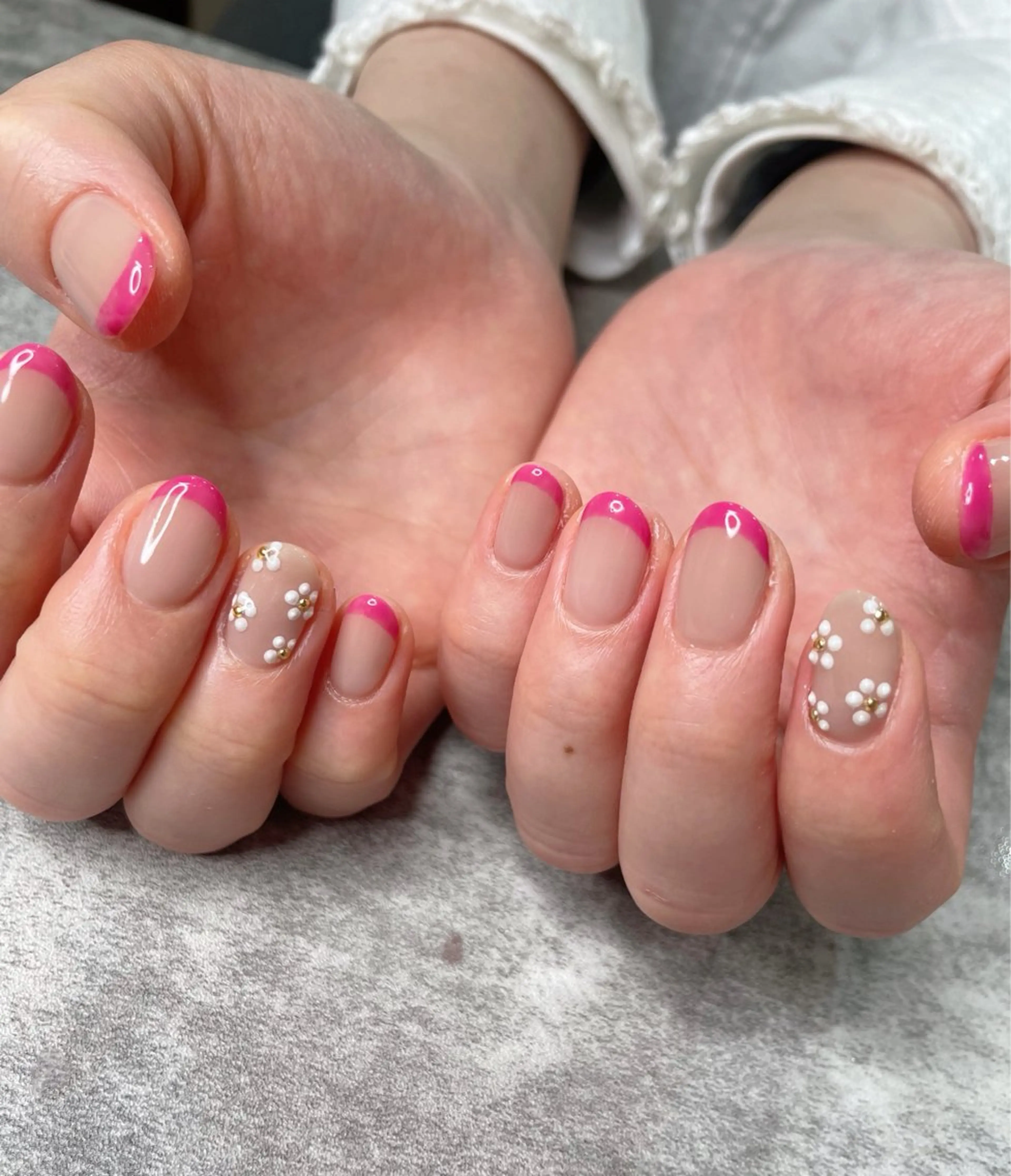 ネイル フレンチネイル ピンク 春ネイル ハンドネイル ma riのネイルデザイン