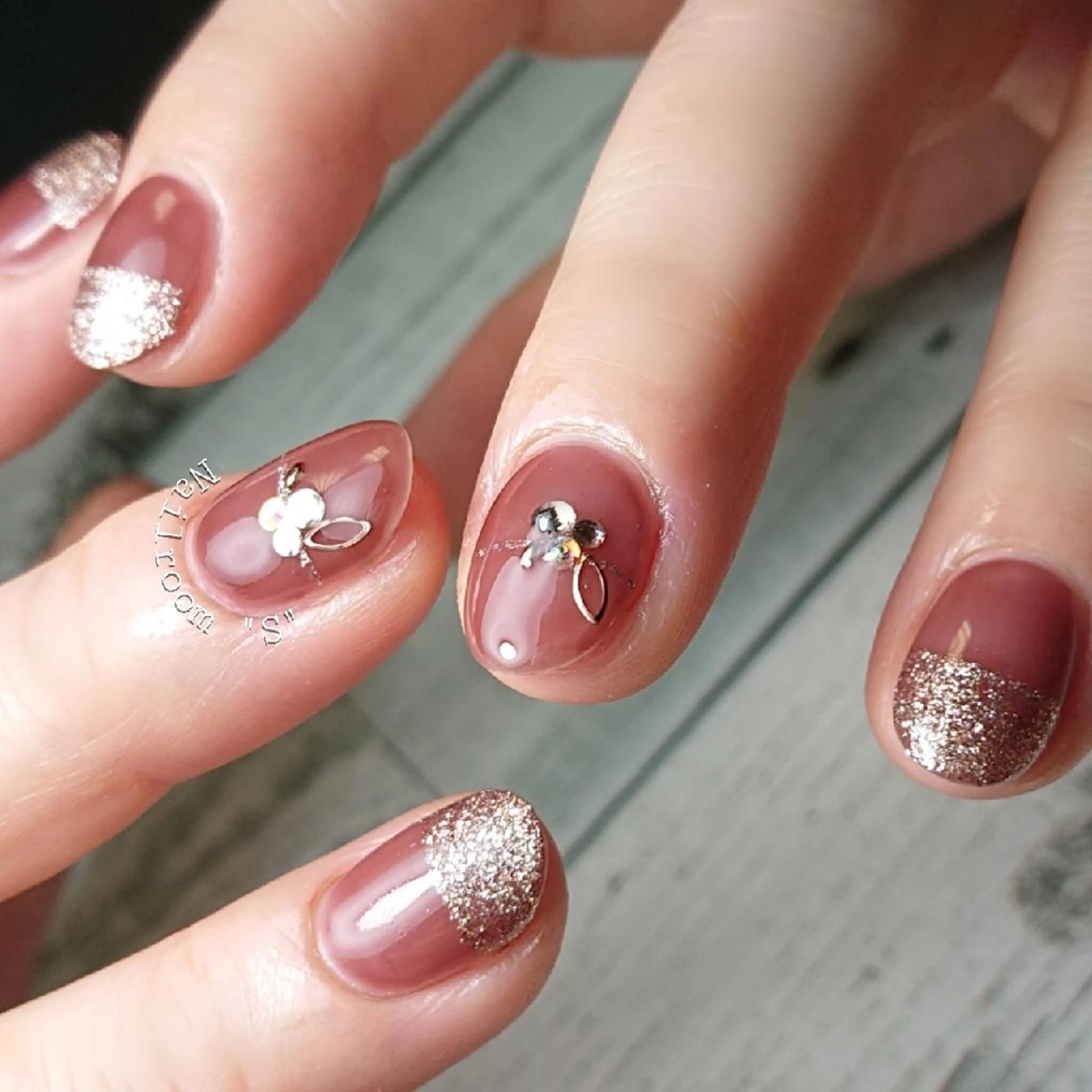 ネイル ブラウン ハンドネイル ハンドケア Nail room  "S"  SAKAIのネイルデザイン