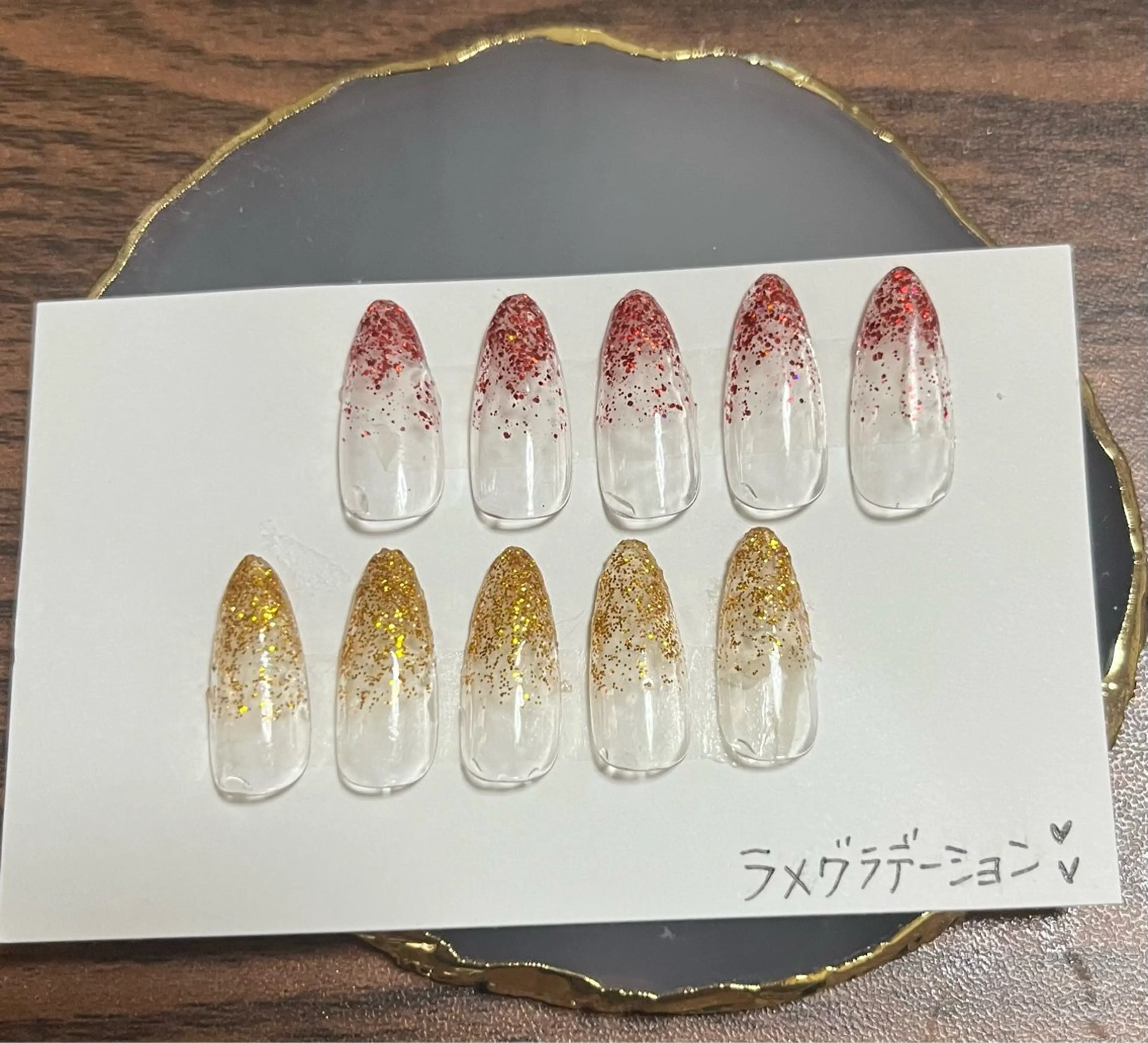 ネイル グラデーション ラメ(グリッター) ラメグラデーション ハンドネイル Inui Reikaのネイルデザイン