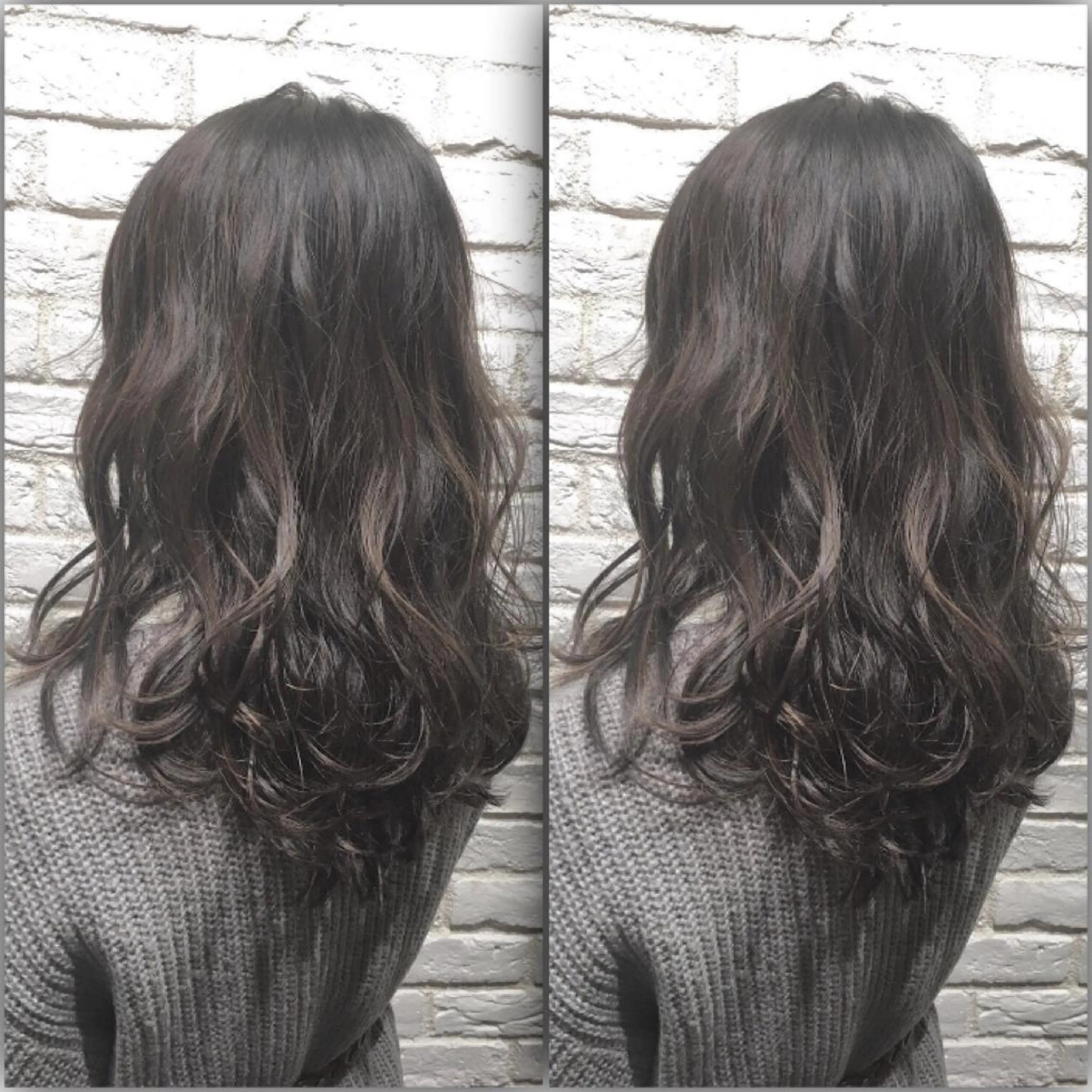 セミロング ハイライト ヘアカラー トップスタイリスト 江口 稜亮のヘアスタイル