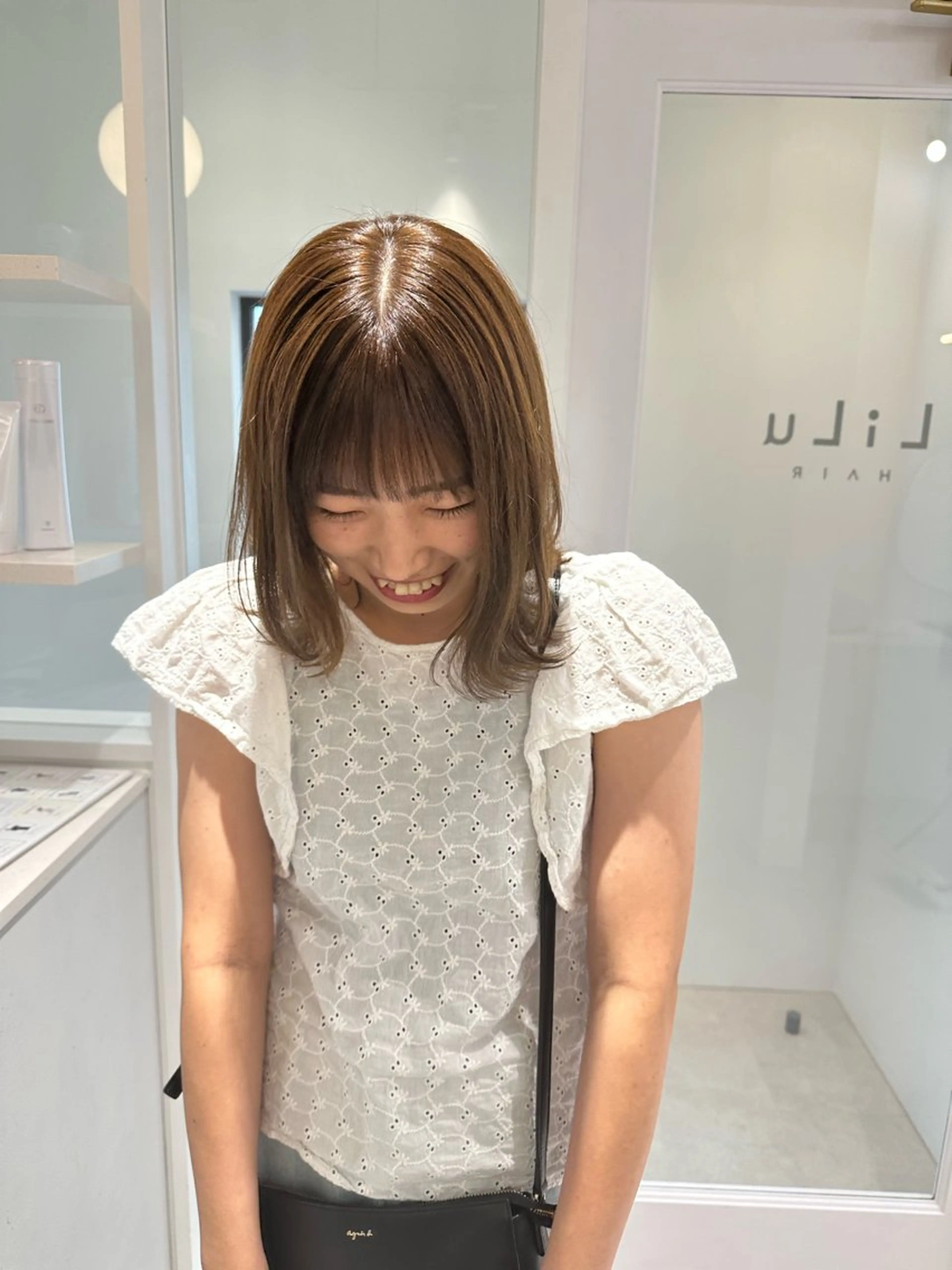 ミディアム カラー お洒落パーマ/ 艶カラー/michiのヘアスタイル