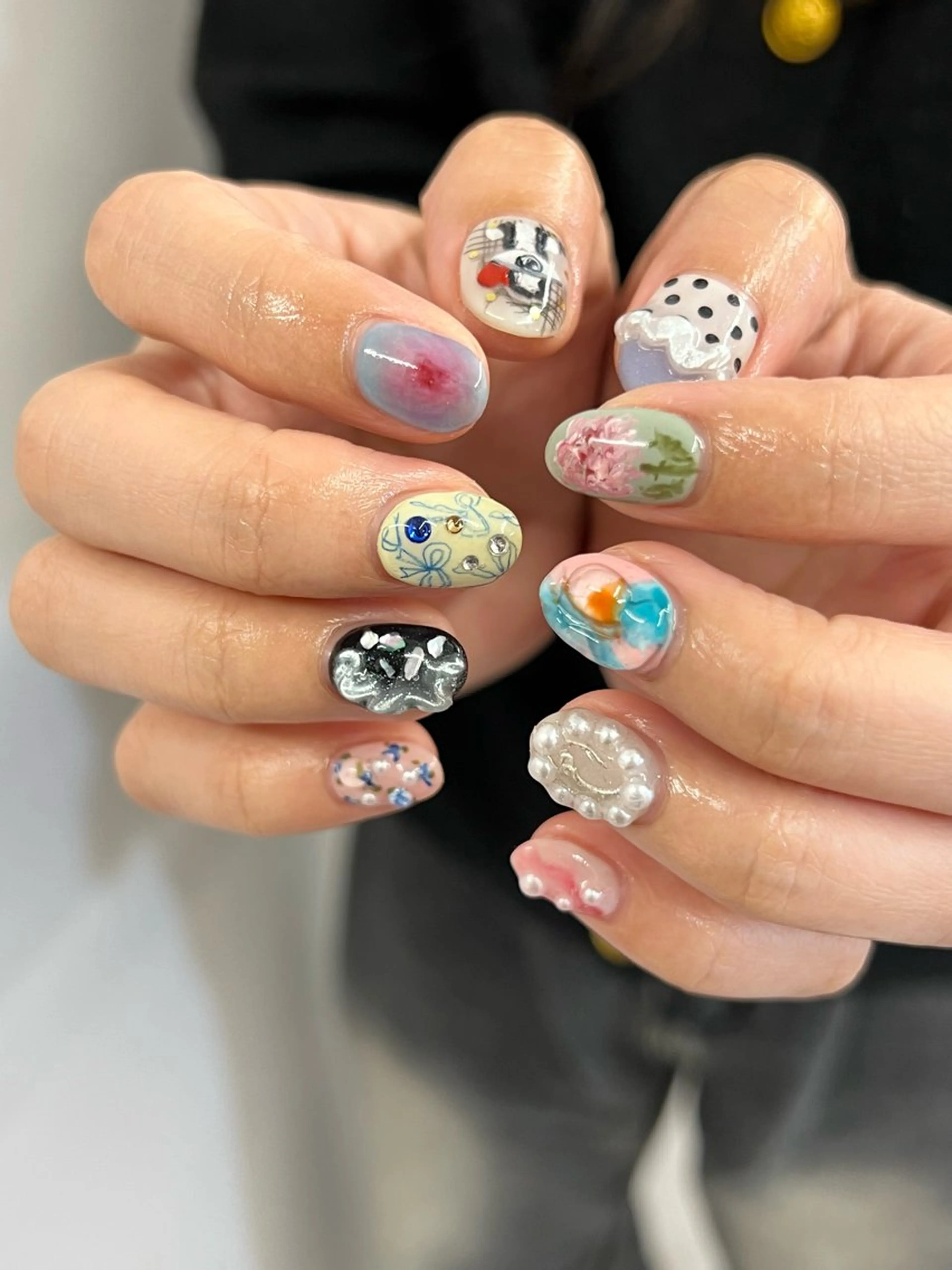 ネイル ジェルネイル マグネットネイル ニュアンスネイル パラジェル リボン ハンドネイル ハンドケア Bana_ Nailのネイルデザイン
