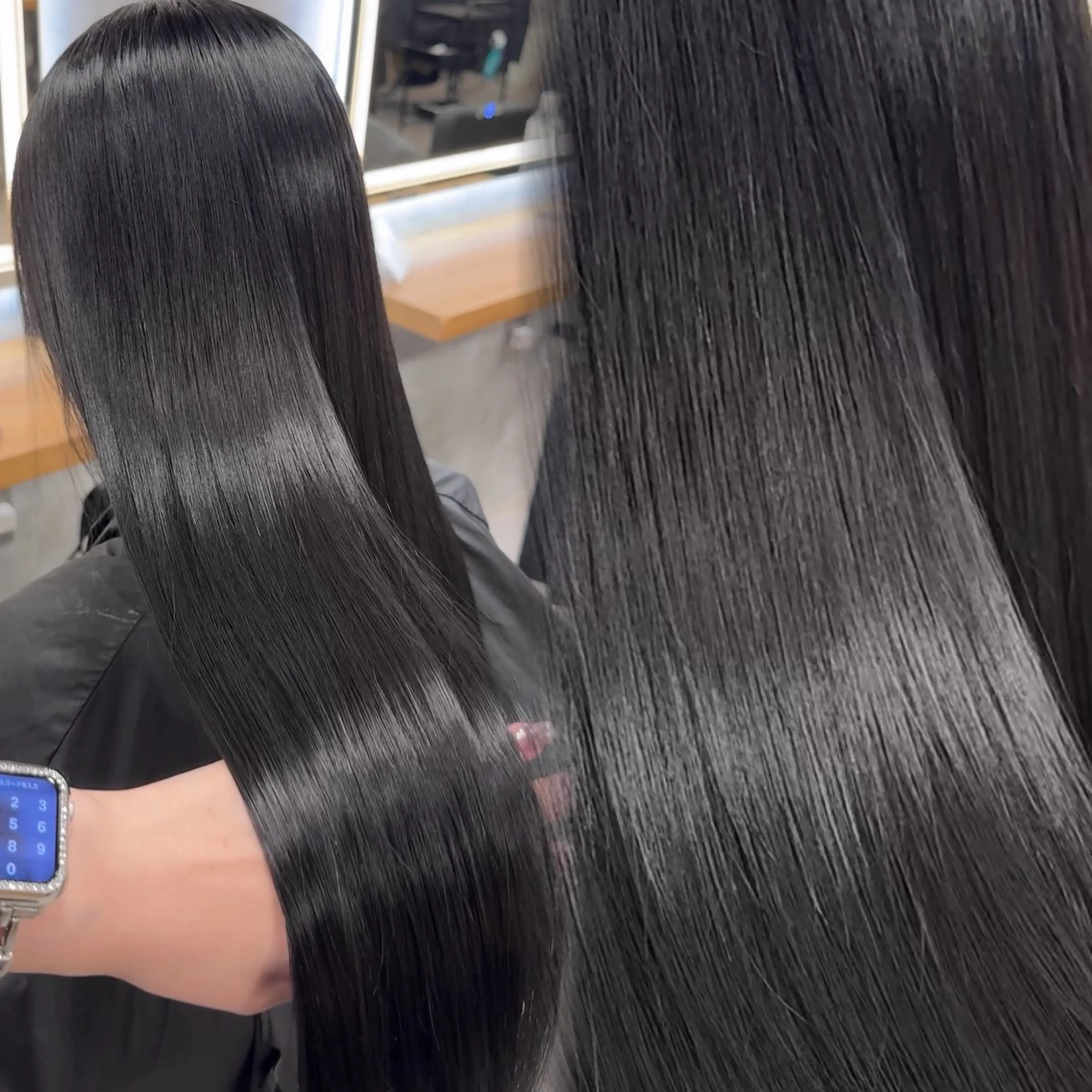 ロング カラー ヘアカラー トリートメント 韓国風艶カラー 🎀𝐒𝐀𝐇𝐎のヘアスタイル