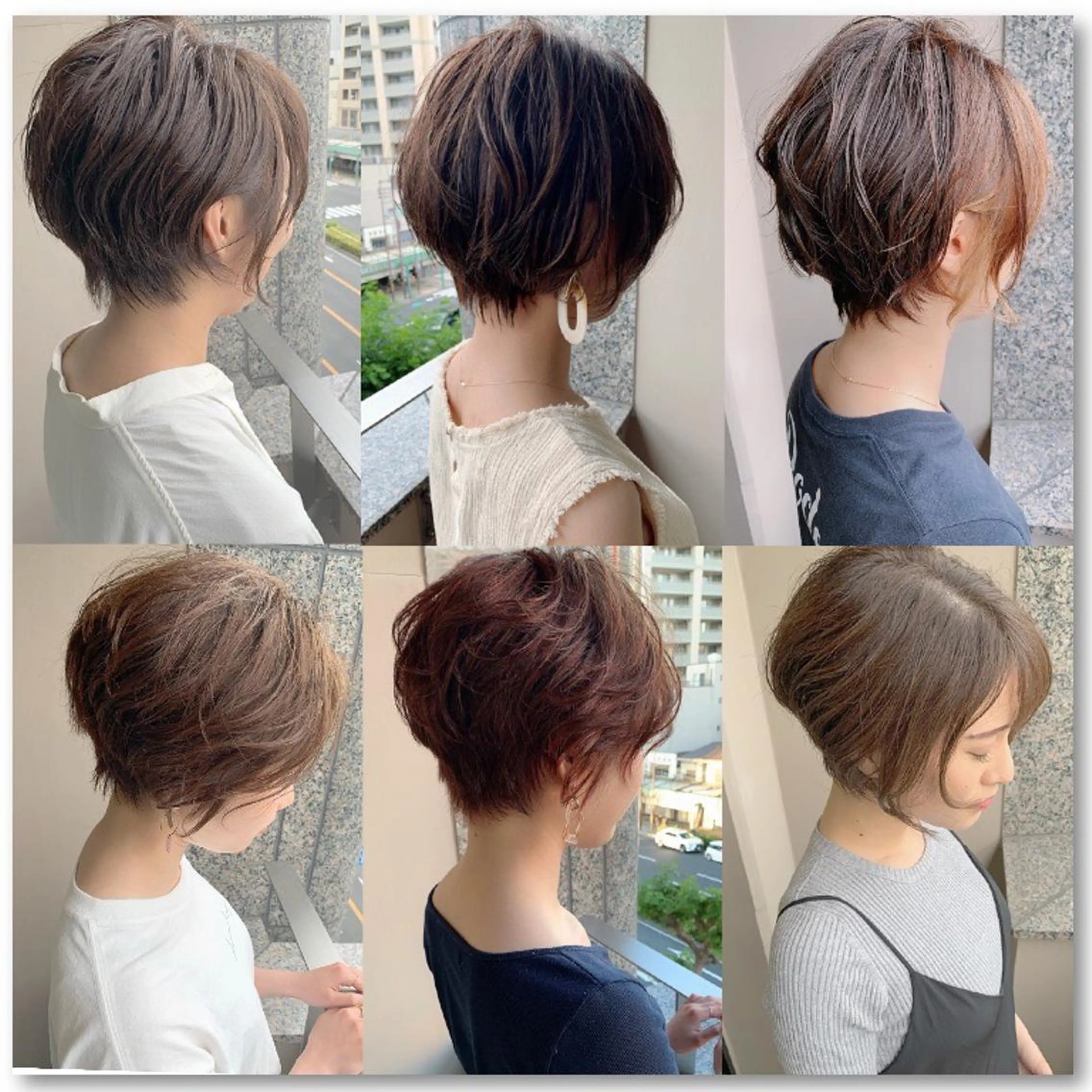 ショート 丸みショート アッシュ アッシュブラウン ボブ 斜めバング N° rico 名駅のヘアスタイル