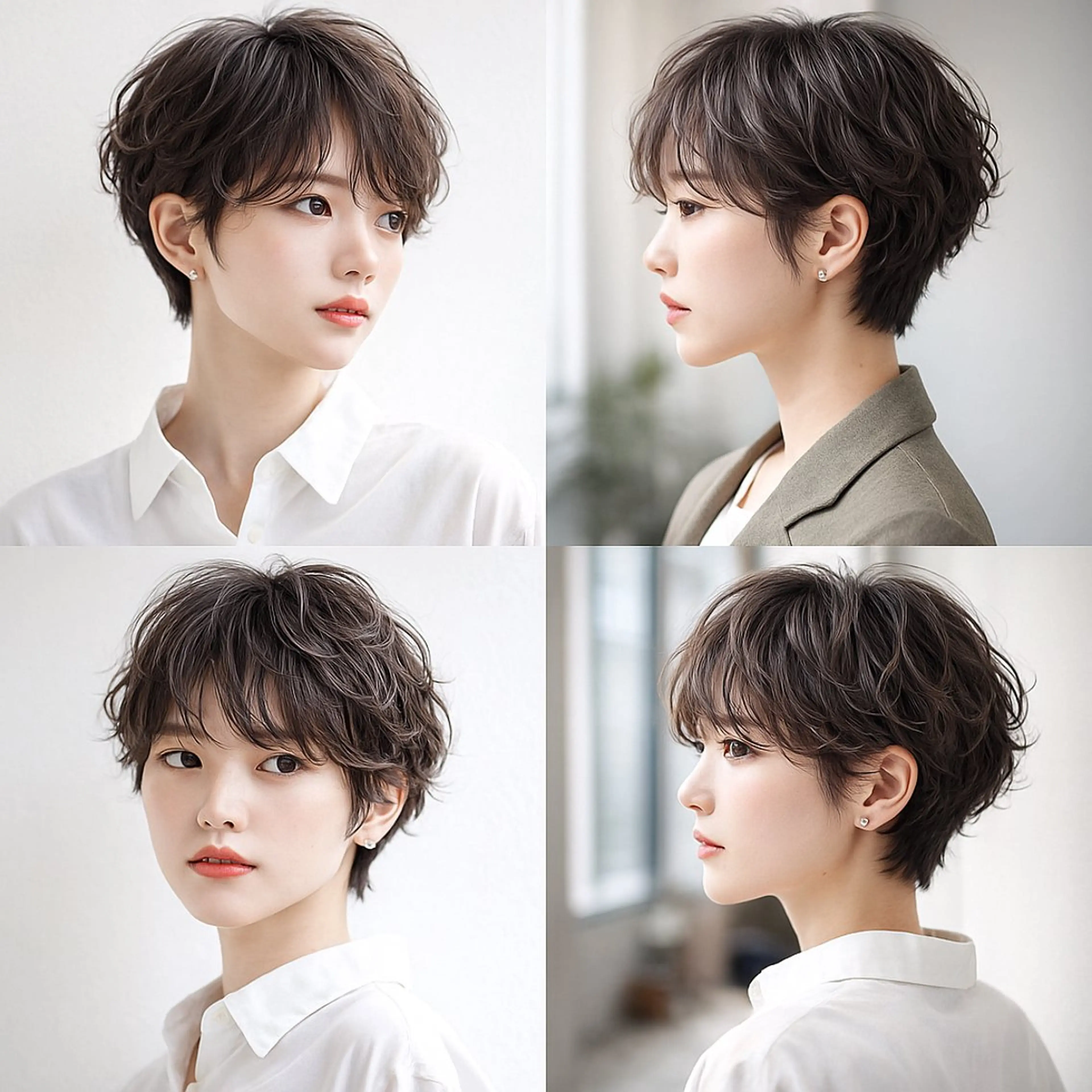 小顔ショートカット✂︎＋ケアパーマ＋ハホニコTR🌙の写真