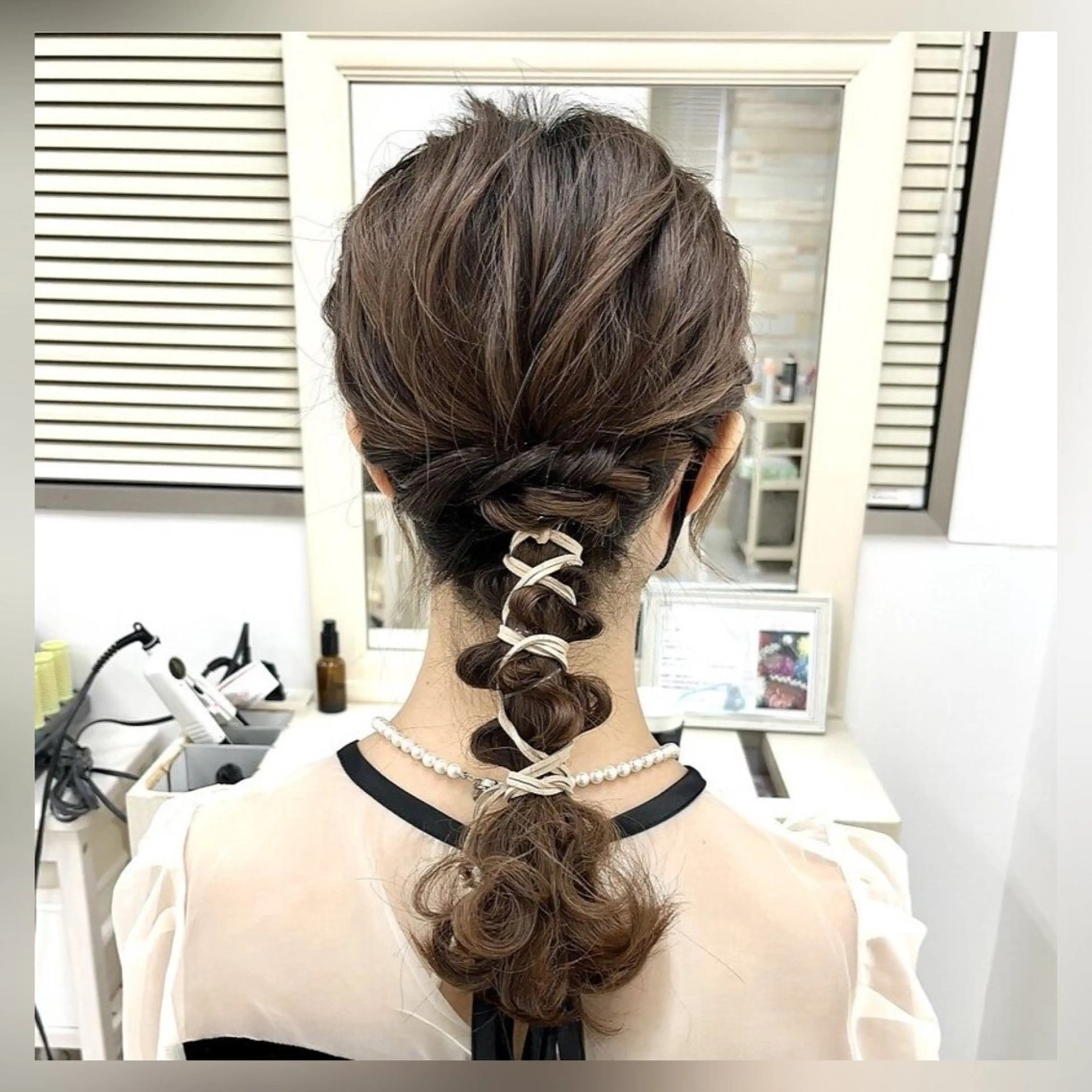 ヘアアレンジ ポニーテール ヘアセット 似合わせヘアメイク 💐オダギリチアキのヘアスタイル