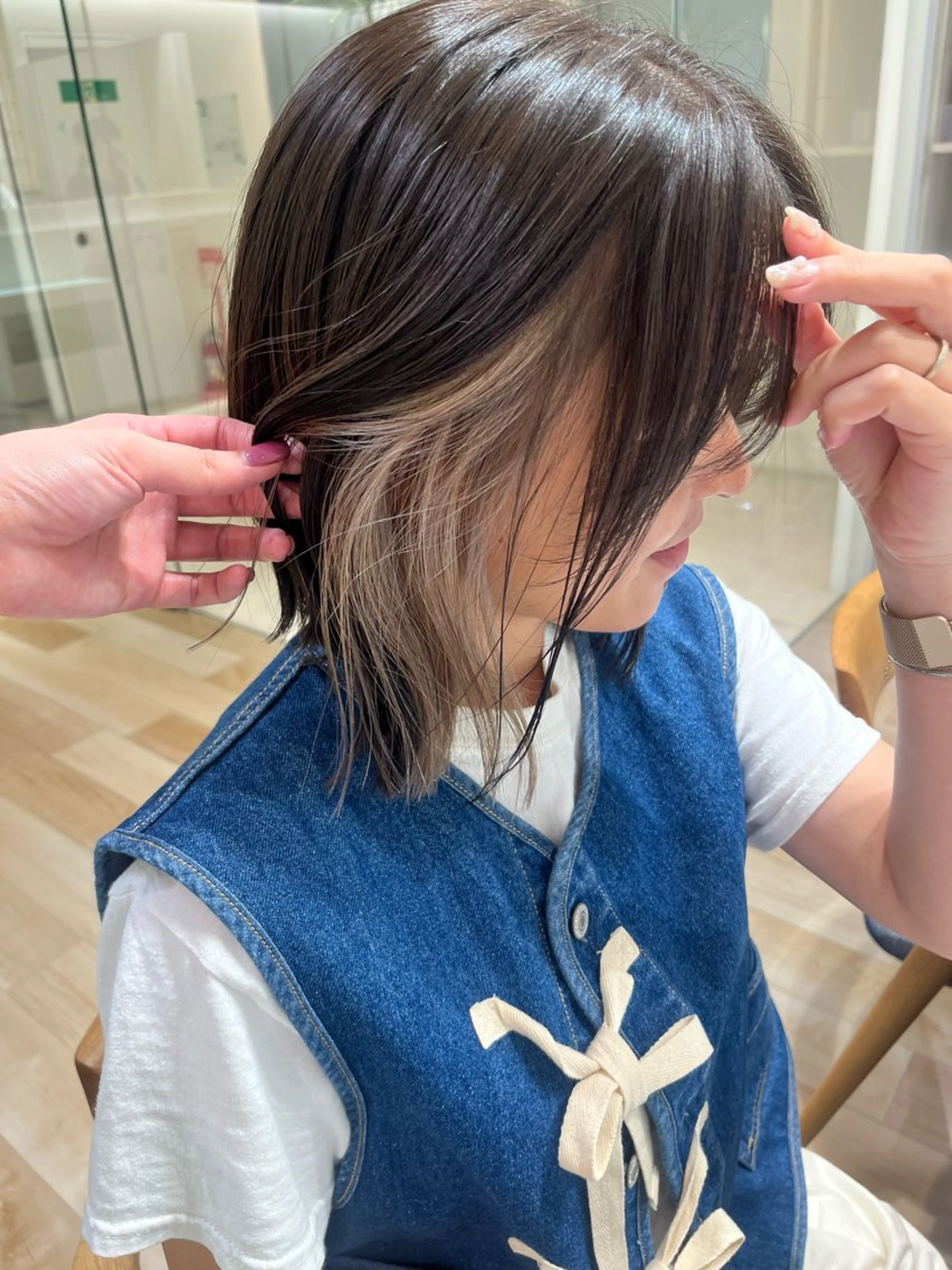 ミディアム カット ヘアカラー 大人かわいい lobec/田代のヘアスタイル
