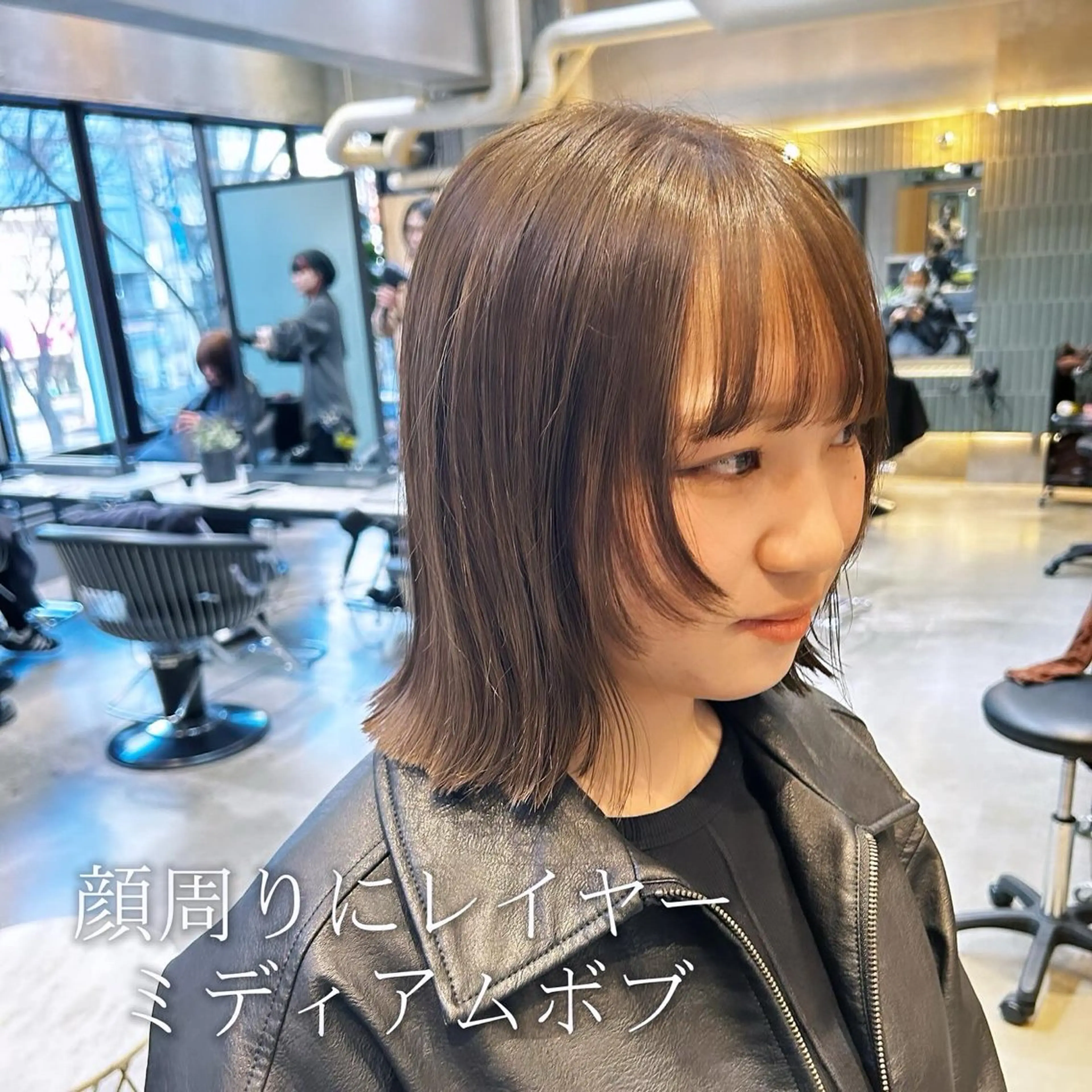 ミディアム カラー 田中 励也 縮毛矯正のヘアスタイル