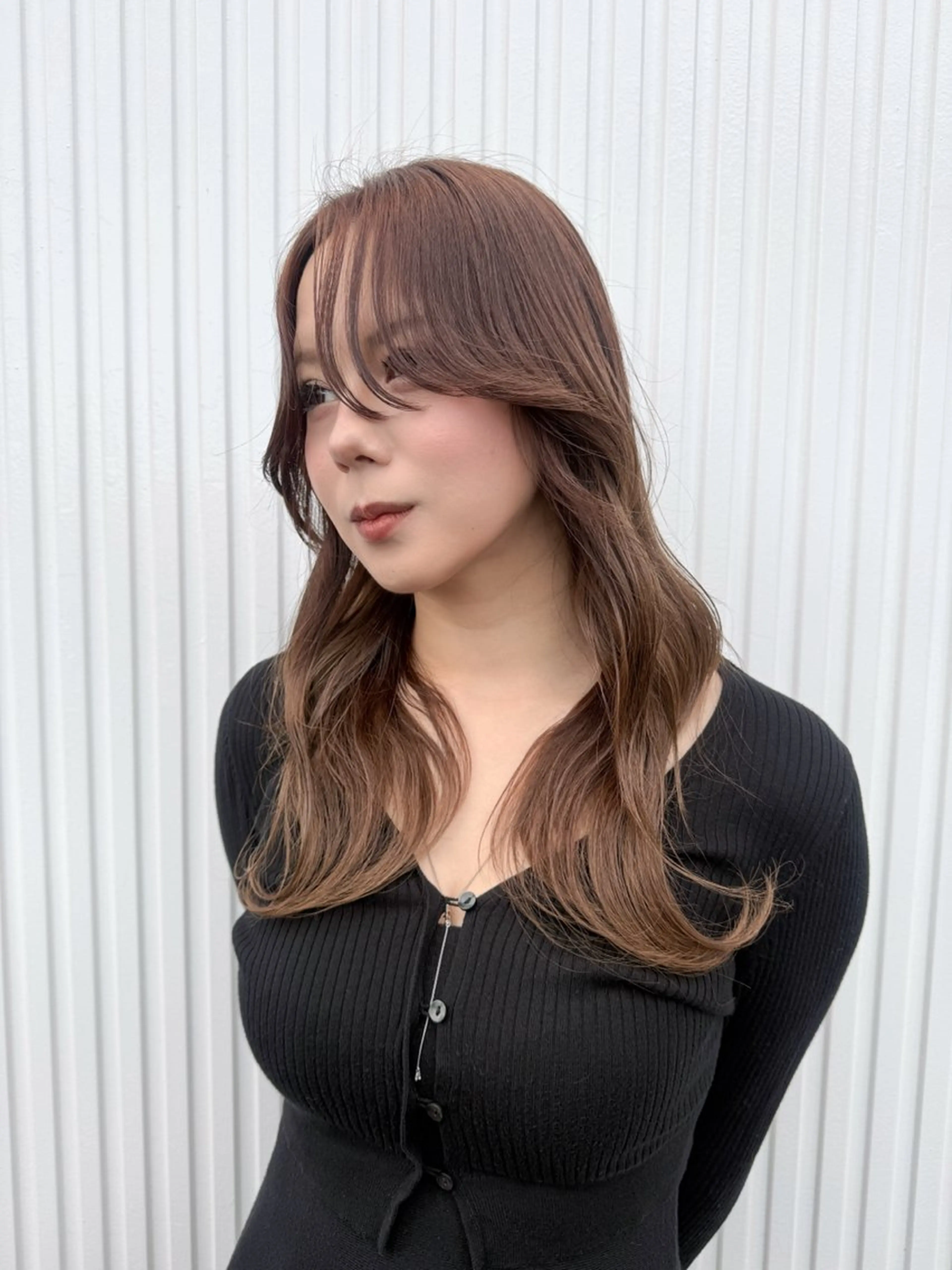 ロング ボブ 髪質改善 韓国風ヘア レイヤーカット ロング ボブ・レイヤー・縮毛 /内藤康太のヘアスタイル