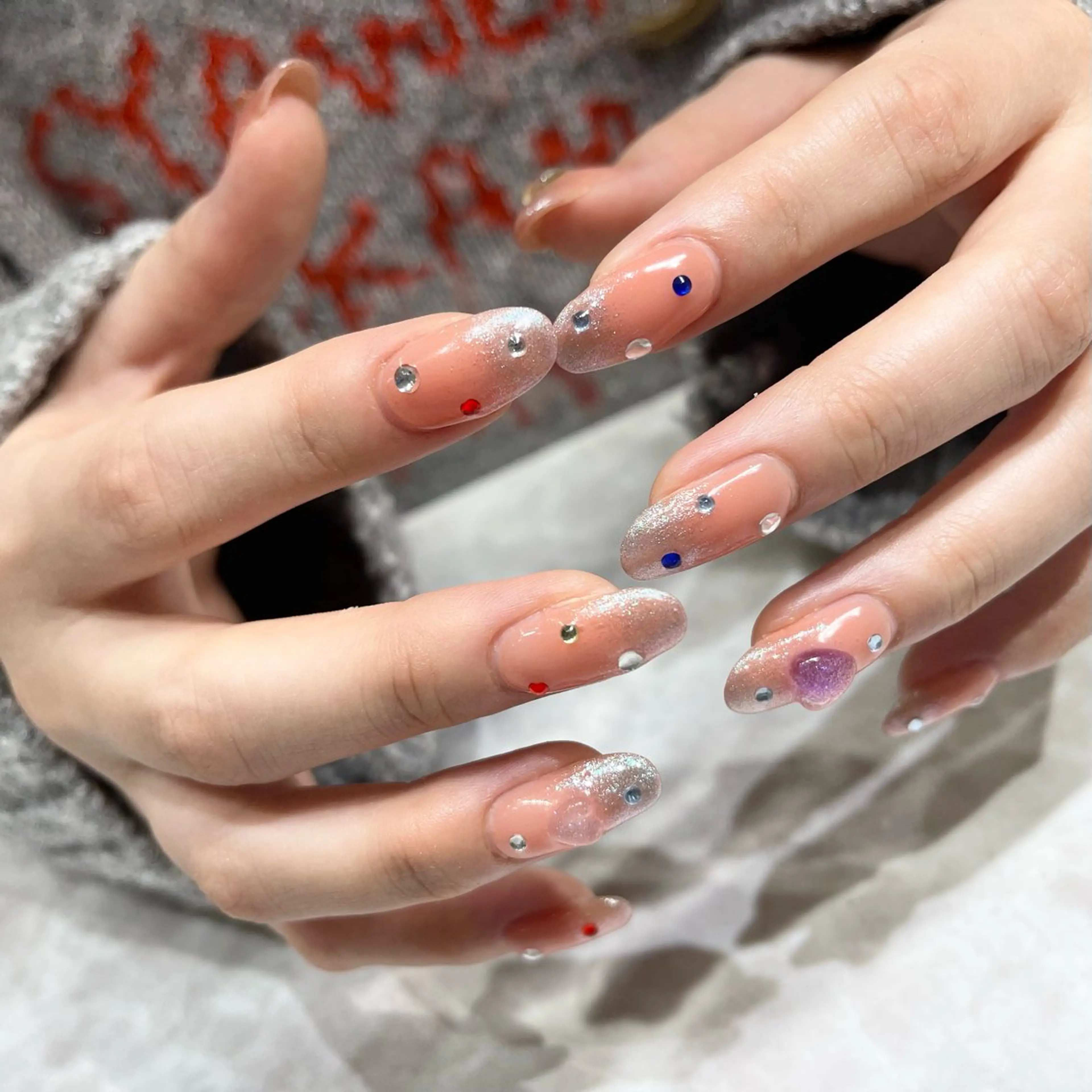 ネイル アートネイル ジェルネイル 韓国ネイル マグネットネイル ワンホンネイル PlusOnenailsalon所属・粕屋ネイル＆耳つぼ 🫧Natsumiのネイルデザイン