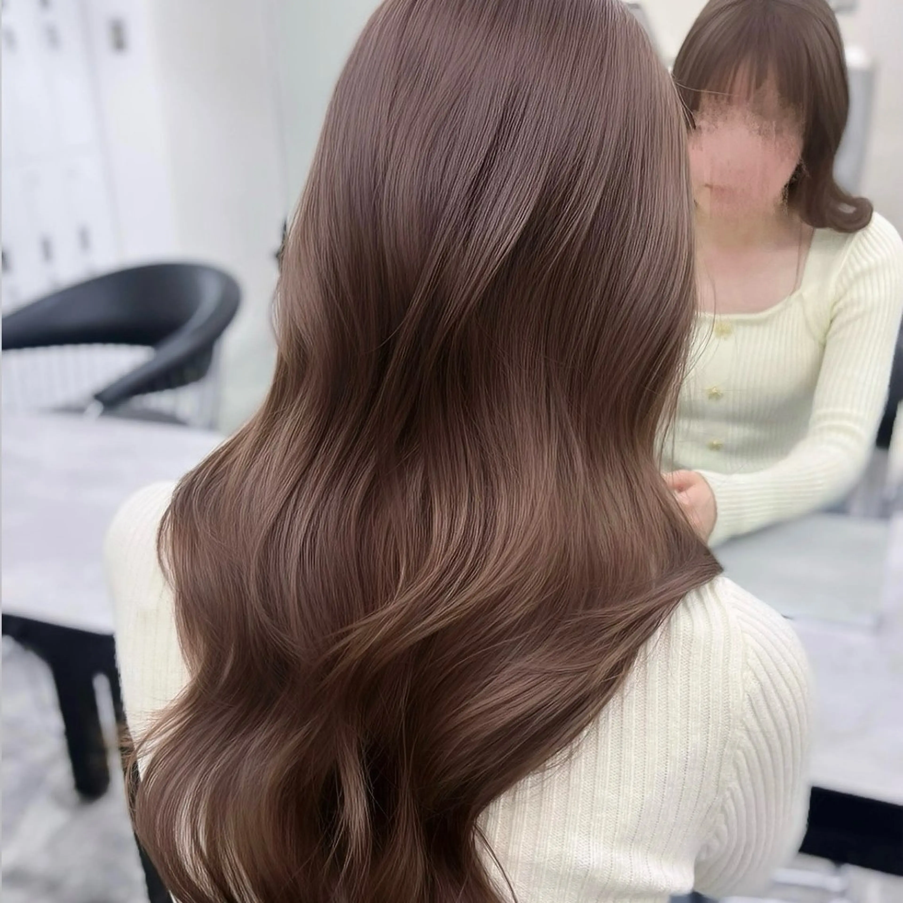 セミロング ヘアカラー トリートメント 真央/ブリーチなし/ ベージュ/艶カラーのヘアスタイル
