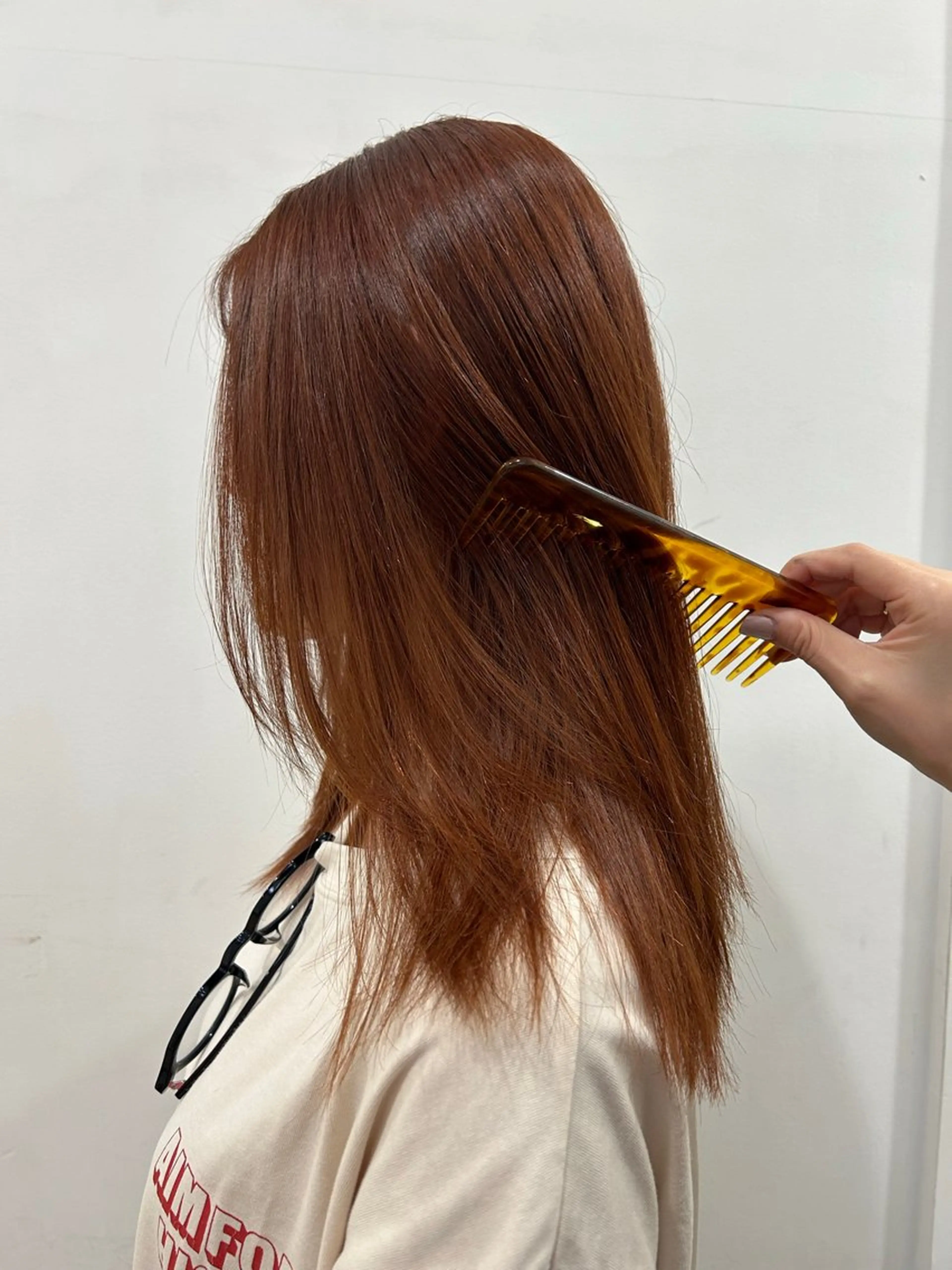 ロング カラー ブラウンカラー オレンジ オレンジブラウン clan en所属・後藤 真友のヘアスタイル