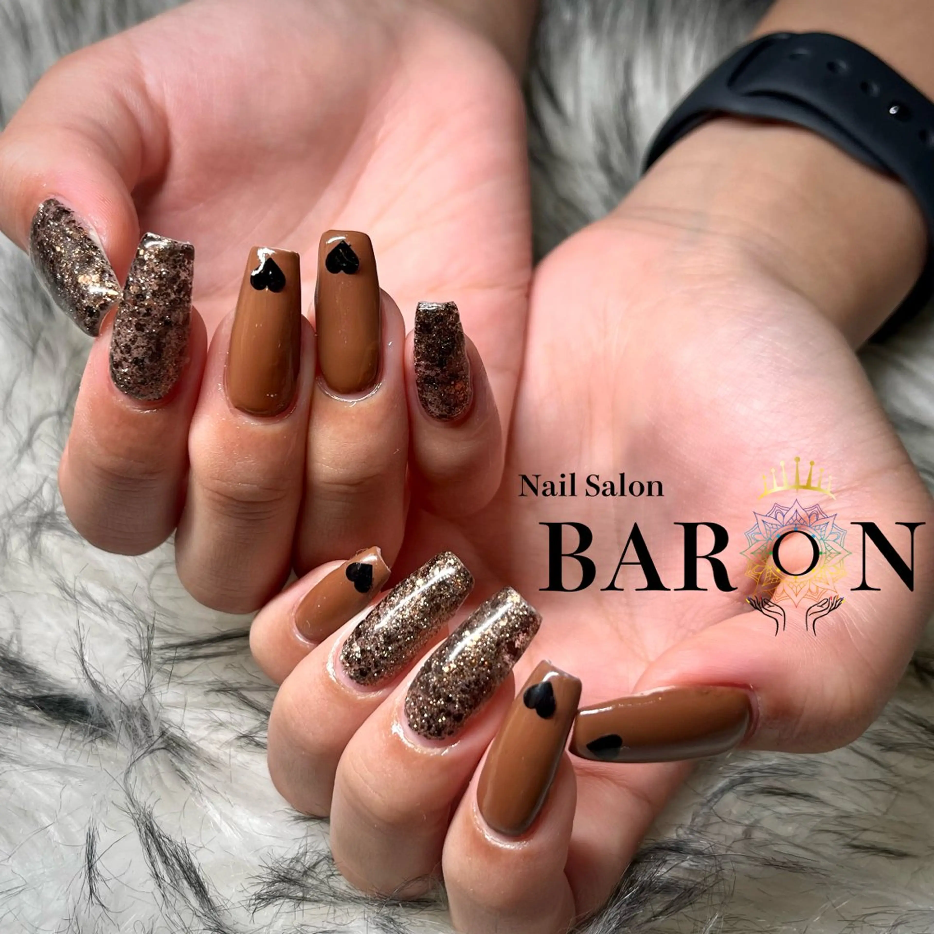ネイル ブラウン ハンドネイル ☆SAKI☆ BARON 店長のネイルデザイン