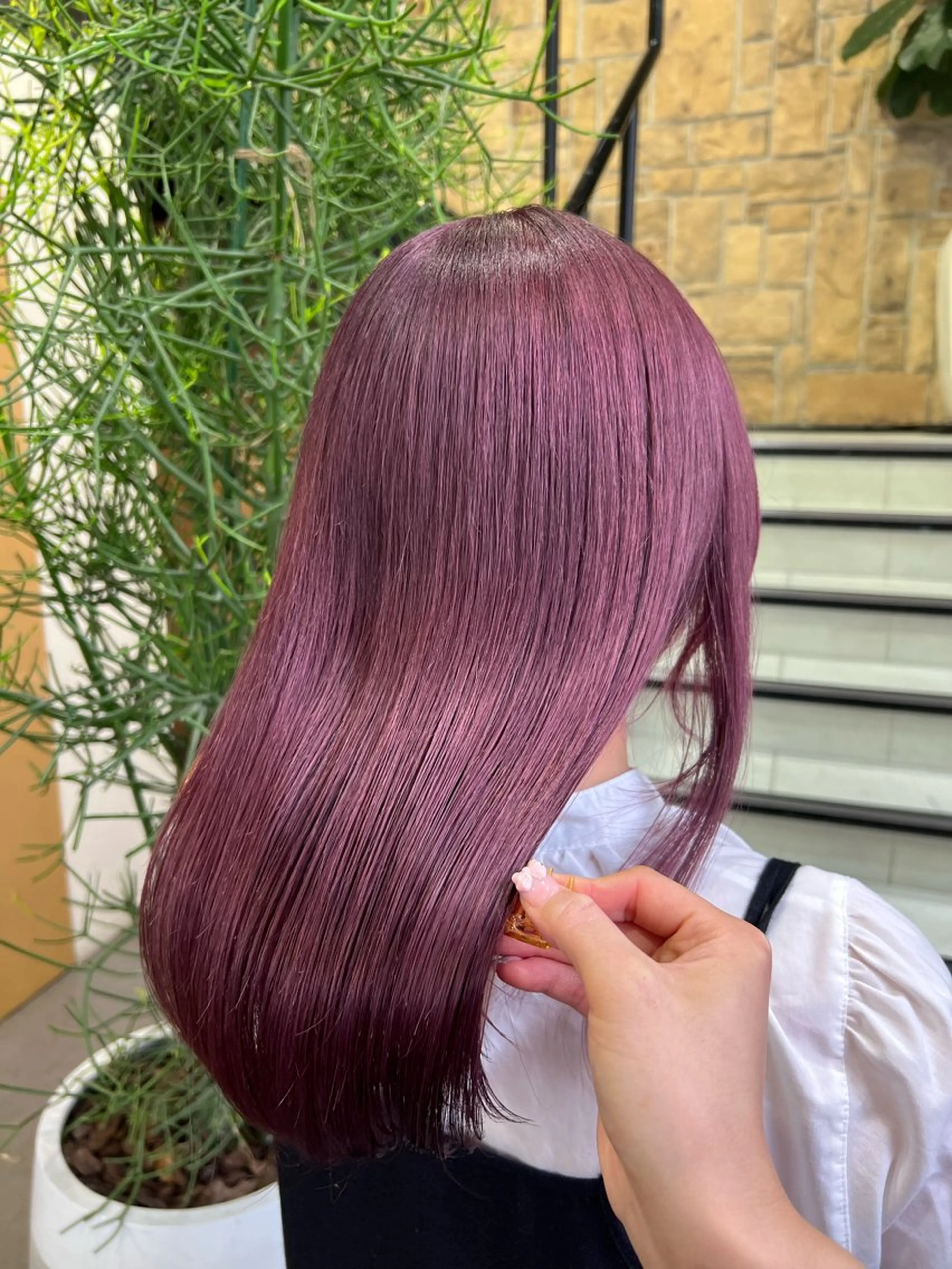ミディアム ヘアカラー 暖色ｶﾗｰ/ﾚｲﾔｰ ｶｯﾄ/Yunaのヘアスタイル