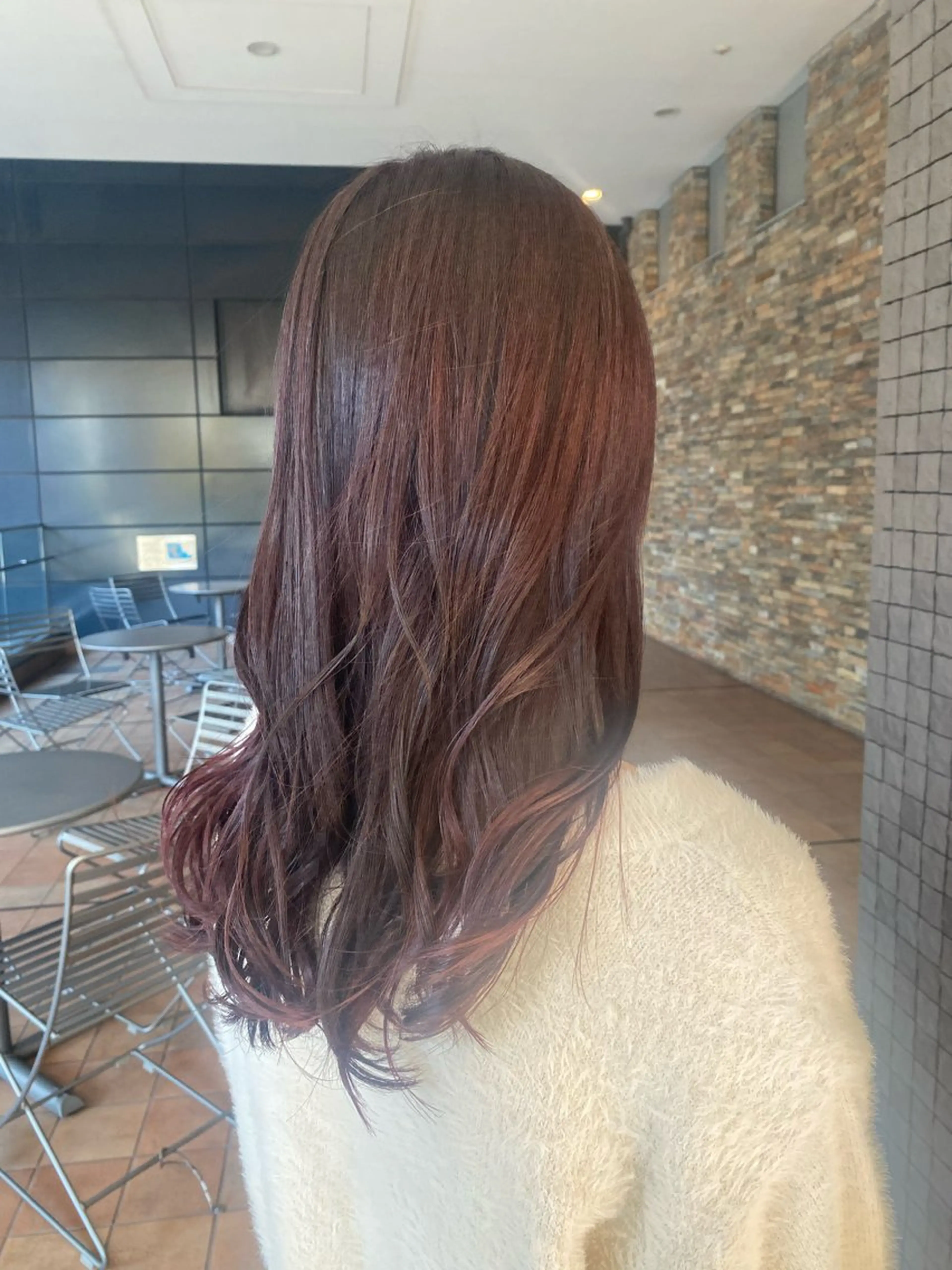 ロング ピンクブラウン 縮毛矯正 🐰ツヤ感カラー🐰 ななこのヘアスタイル