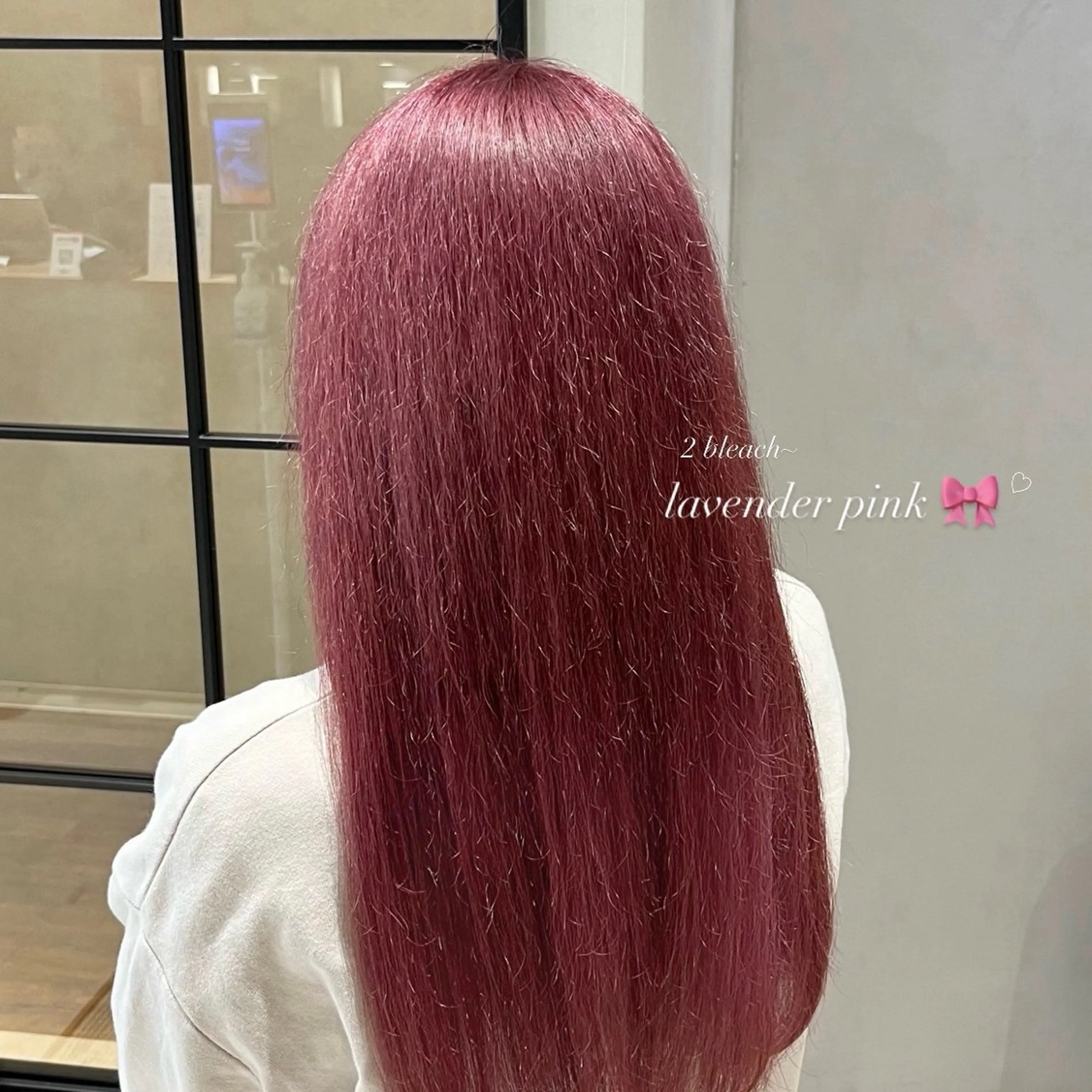 ロング カラー ピンクカラー 𝒎𝒐𝒆🩰 名駅/ヘアメ/韓国風のヘアスタイル