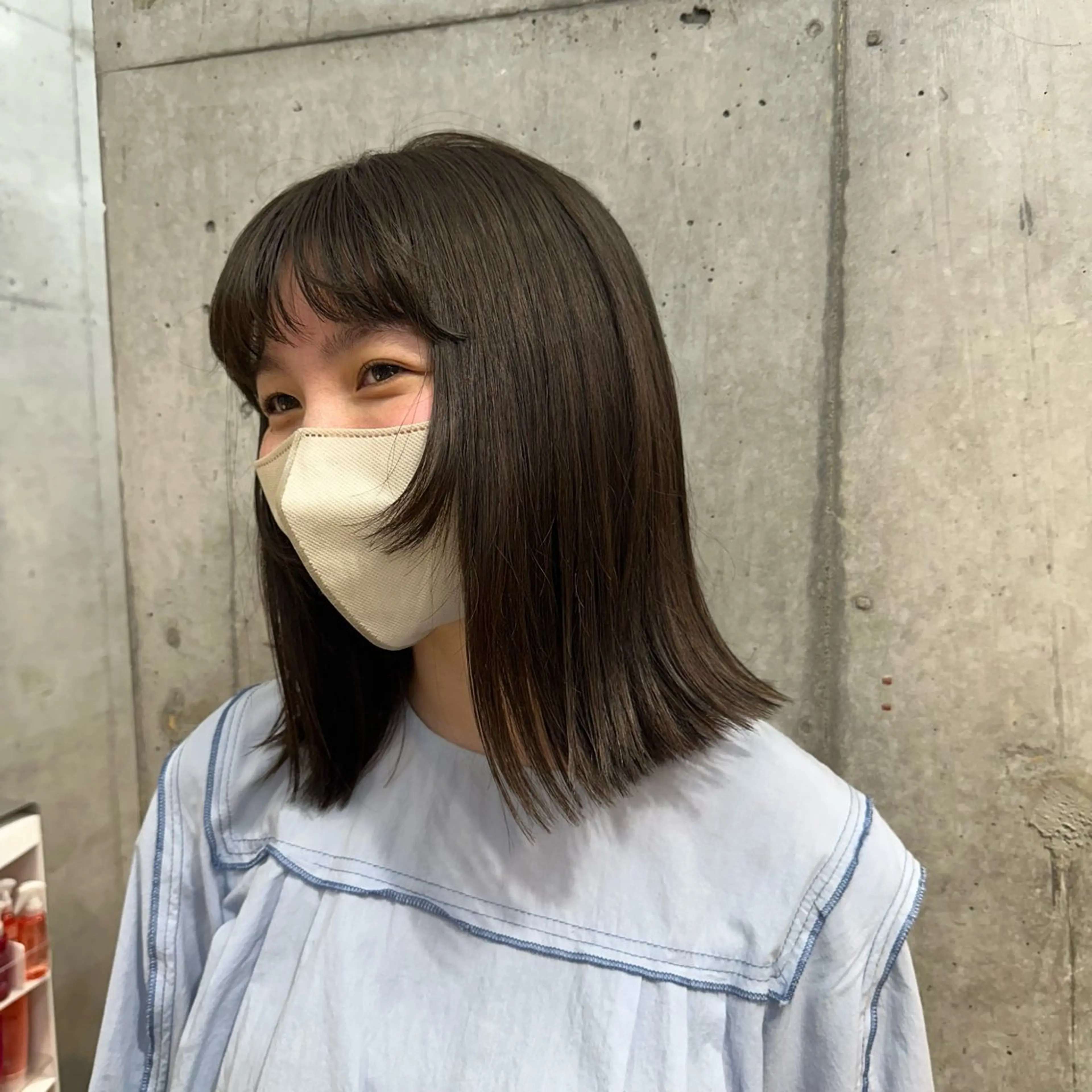 ミディアム カラー ブリーチ 透明感カラー グレージュ ブリーチなしカラー オリーブグレージュ ヘアカラー さとう あやかのヘアスタイル
