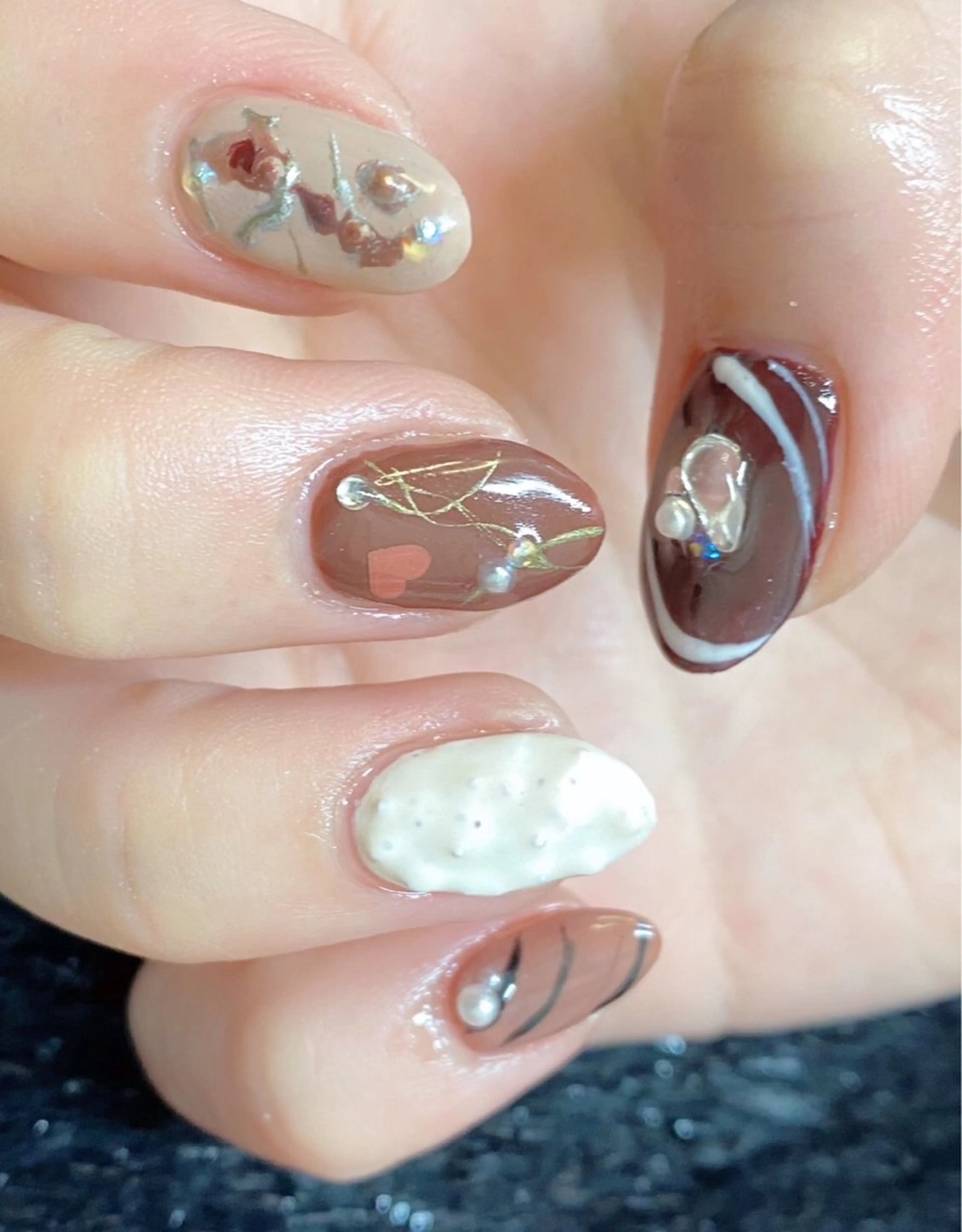 ネイル フレンチネイル ジェルネイル ガラスフレンチ ゴージャス グラデーション ハンドネイル ハンドケア 大門浜松町 ネイルのネイルデザイン