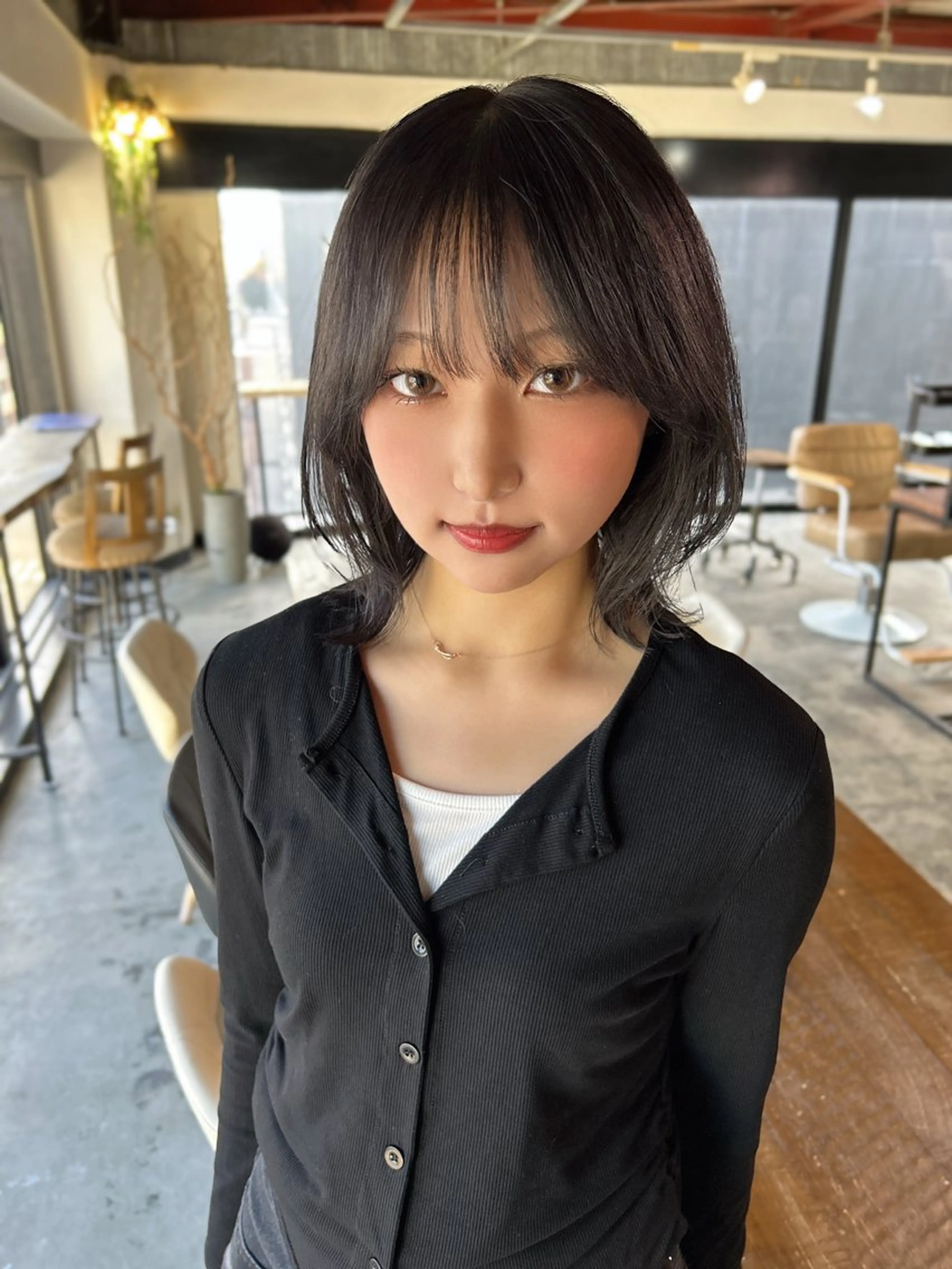 ミディアム カラー カット ヘアカラー トリートメント ブリーチ/透明感 カラー/SHISEIのヘアスタイル