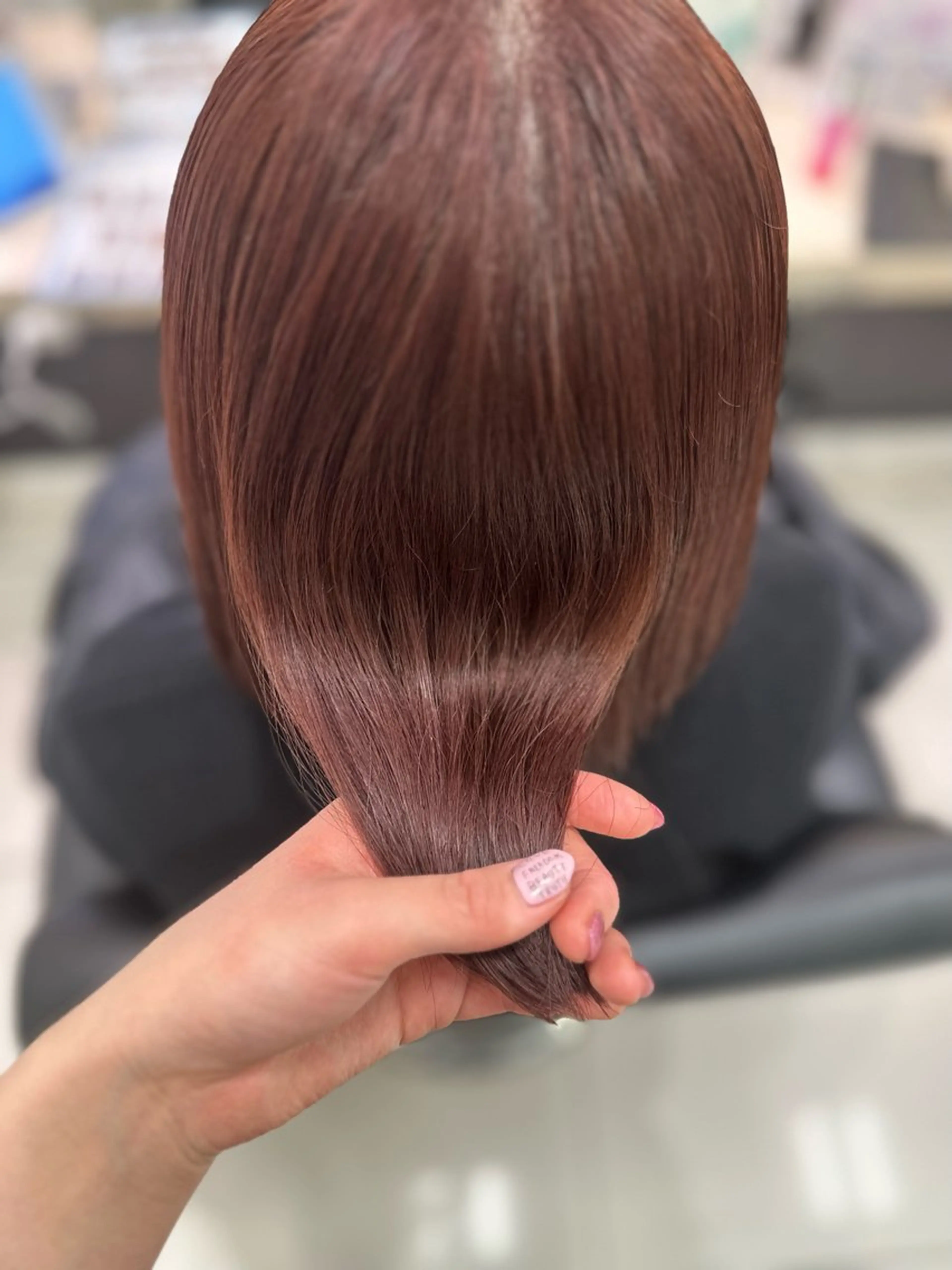 ミディアム カラー ブラウンカラー ピンクカラー ピンクブラウン カット ヘアカラー クロスパーマ/うる艶 カラー/Kurumiのヘアスタイル