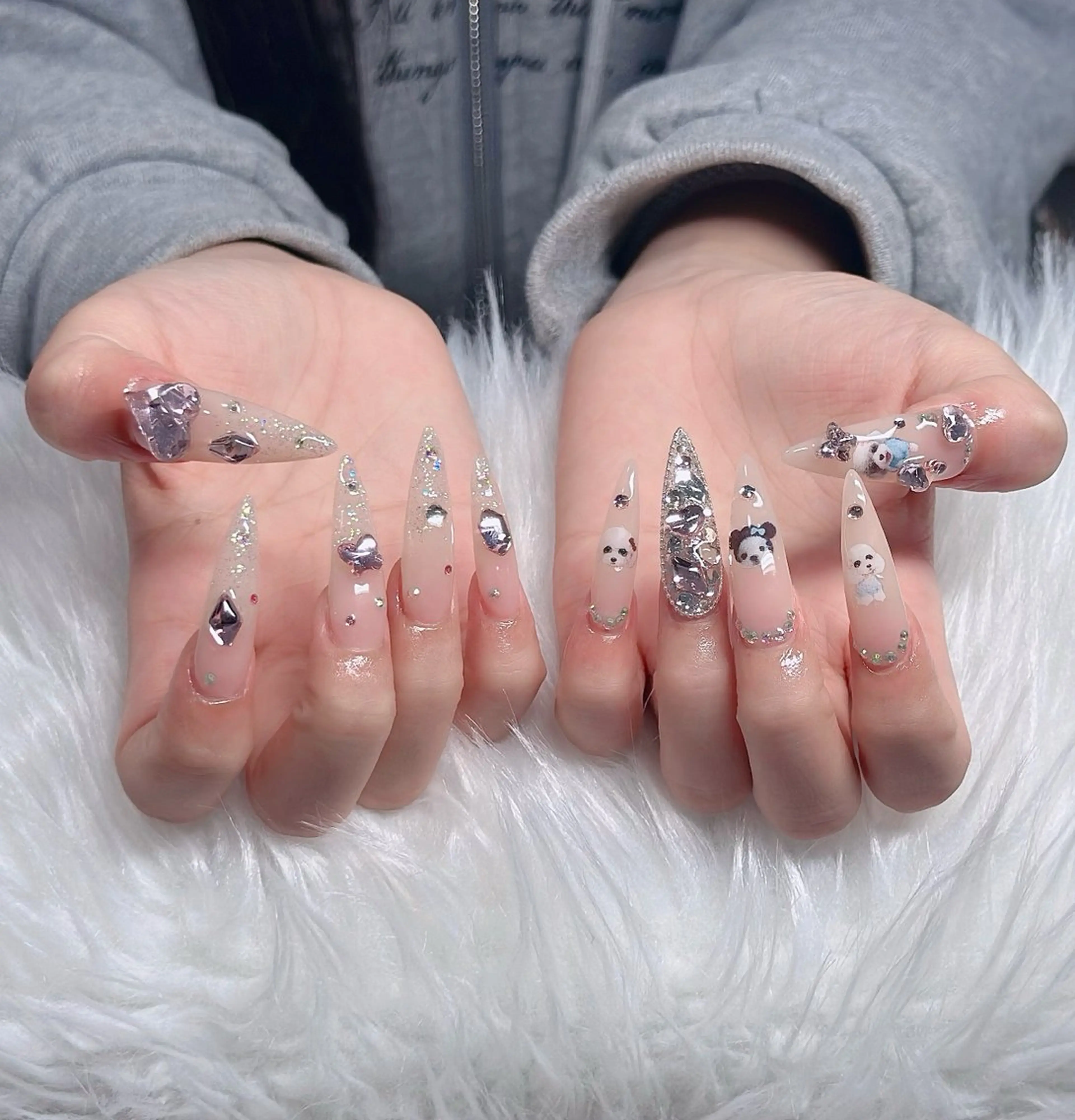 ネイル ハート キラキラネイル リボン ハンドネイル キノコ H.babynailのネイルデザイン