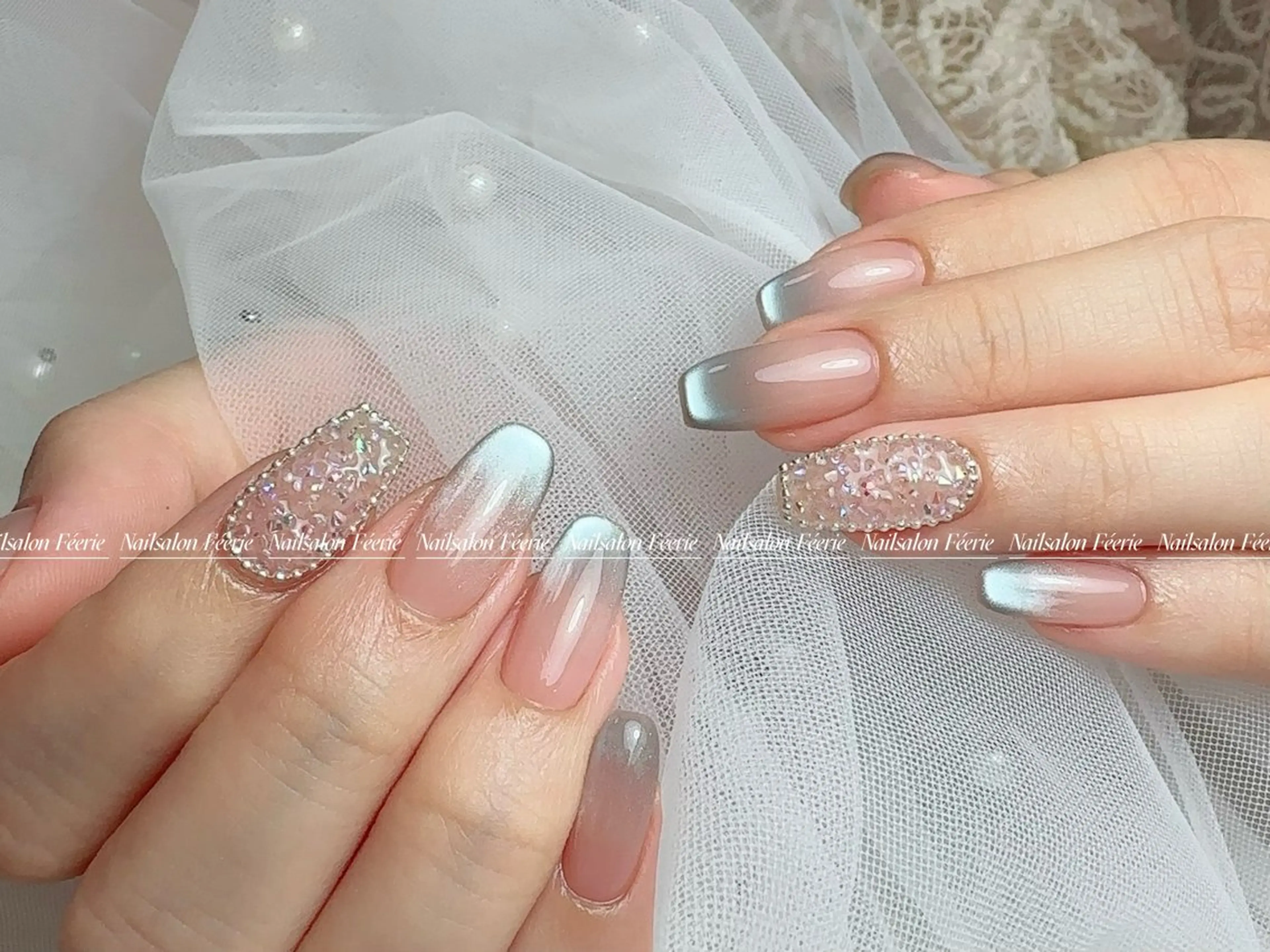 ネイル 成人式 長さ出し フットネイル フレンチネイル ジェルネイル ハンドネイル ハンドケア nail salon Feerieのネイルデザイン