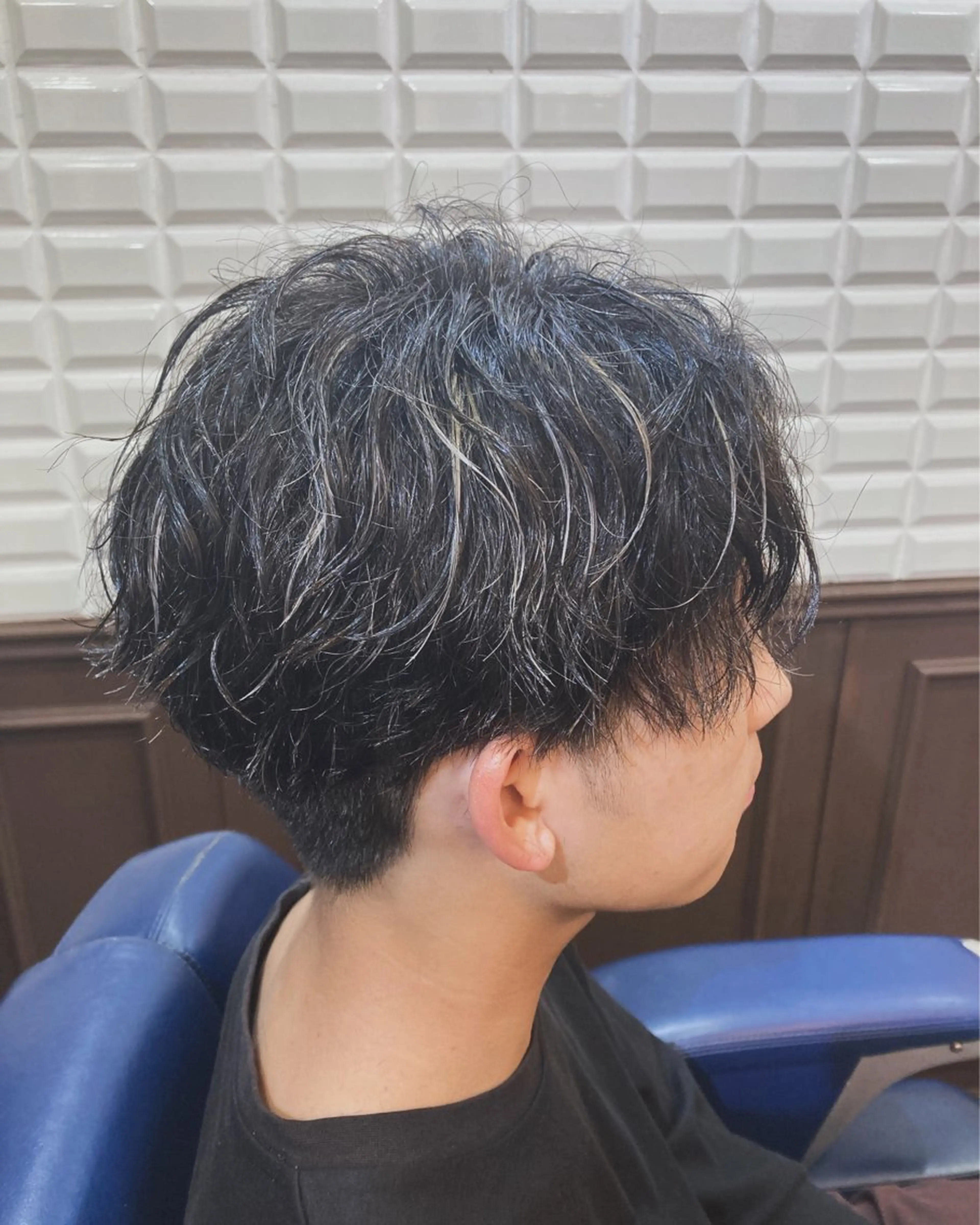 ショート メンズ センターパート メンズメッシュ マッシュ カット ヘアカラー トリートメント ルピナス中田店長 山口大地のヘアスタイル