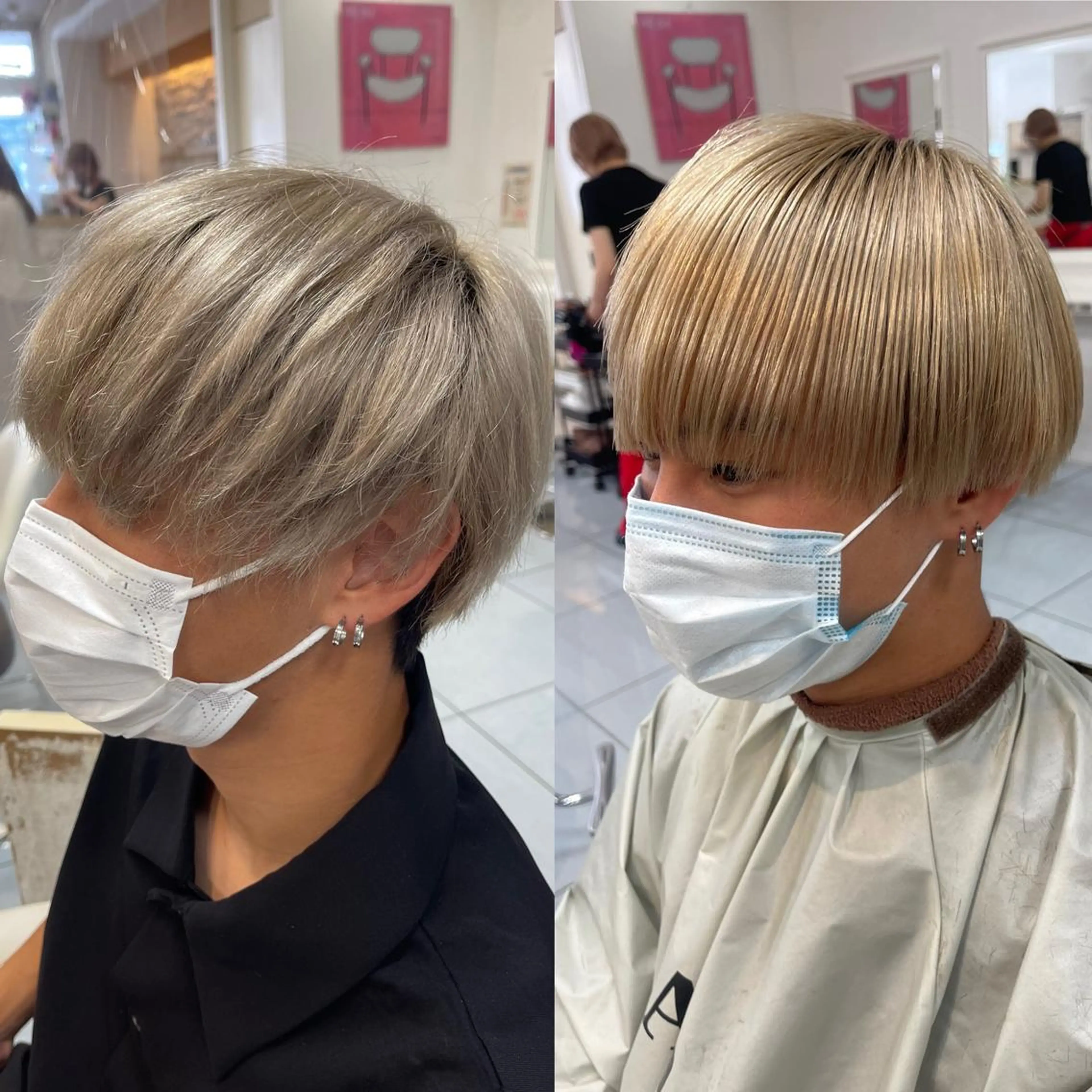 ショート パーマ メンズ メンズブリーチ 縮毛矯正 カット 縮毛矯正 髪質改善/縮毛矯正 /ブリーチ矯正/岡部のヘアスタイル