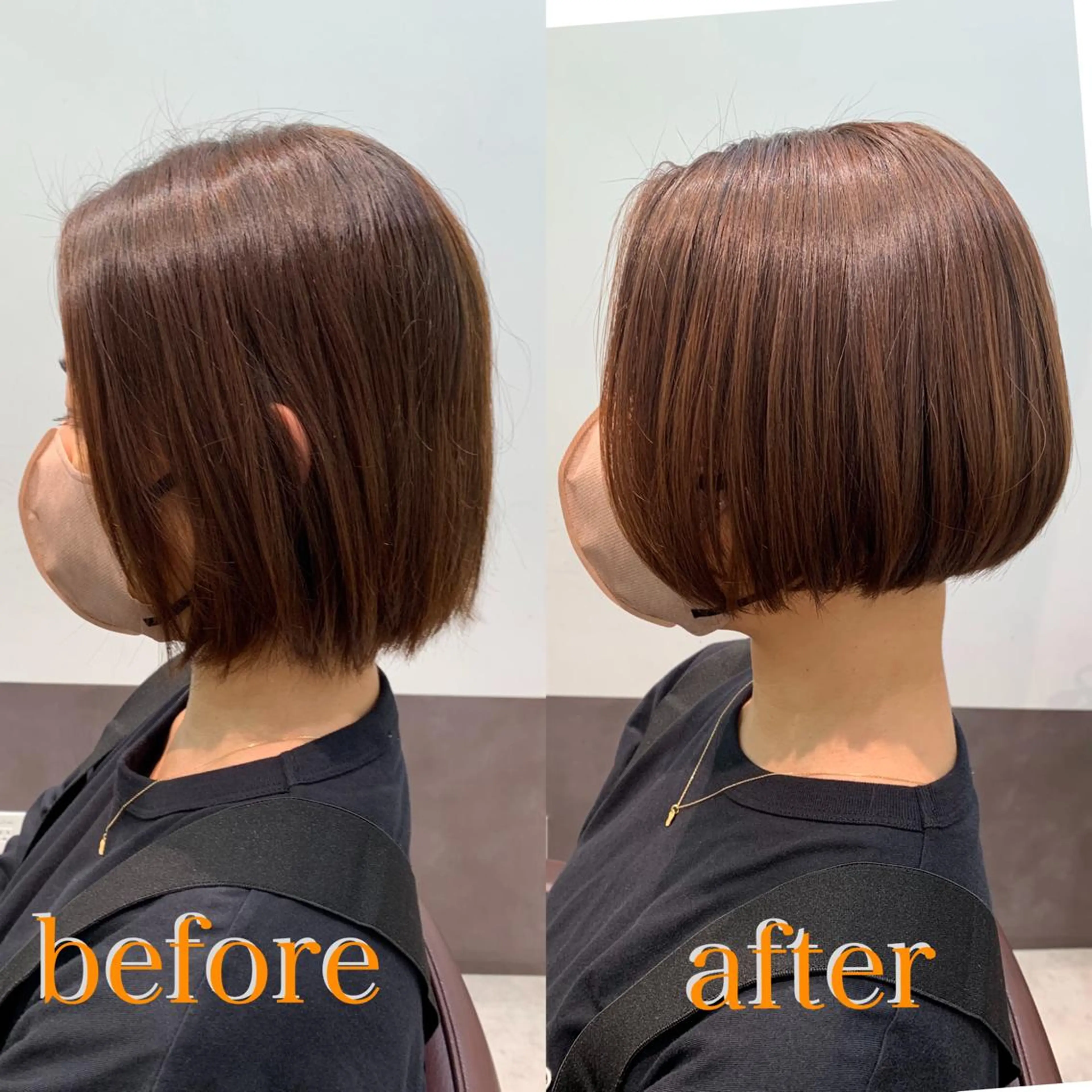 ミディアム ボブ トリートメント カット ヘアカラー パーマ 縮毛矯正 トリートメント イガラシ ジュン/髪質改善のヘアスタイル