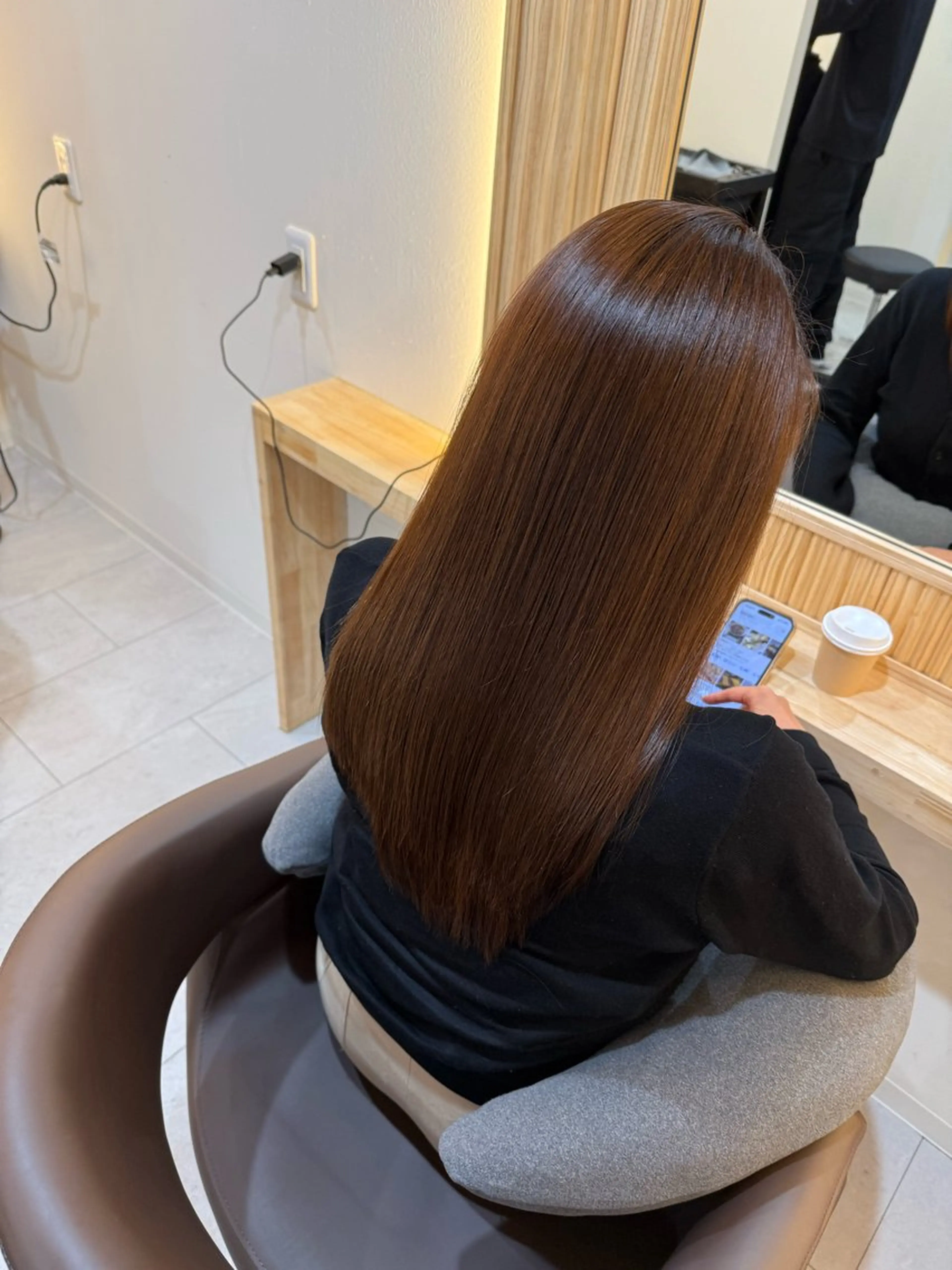 ロング 縮毛矯正 ヘアカラー トリートメント attrait南堀江所属・絹髪矯正髪質改善 KAISEIのヘアスタイル