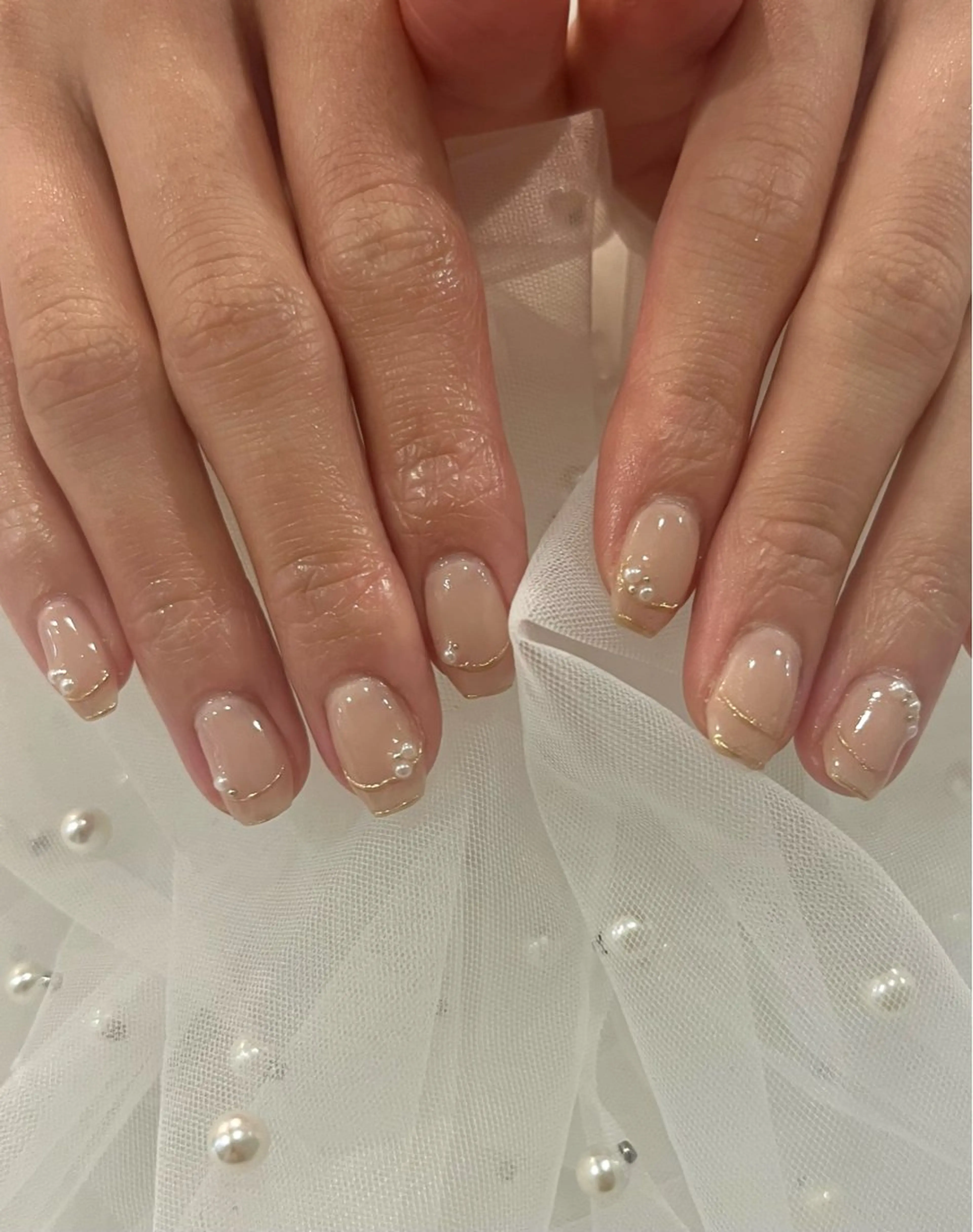 ショート ハンドネイル NAIL SALON FLOR所属・キラキラネイル/ 韓国ネイルMAKIのネイルデザイン