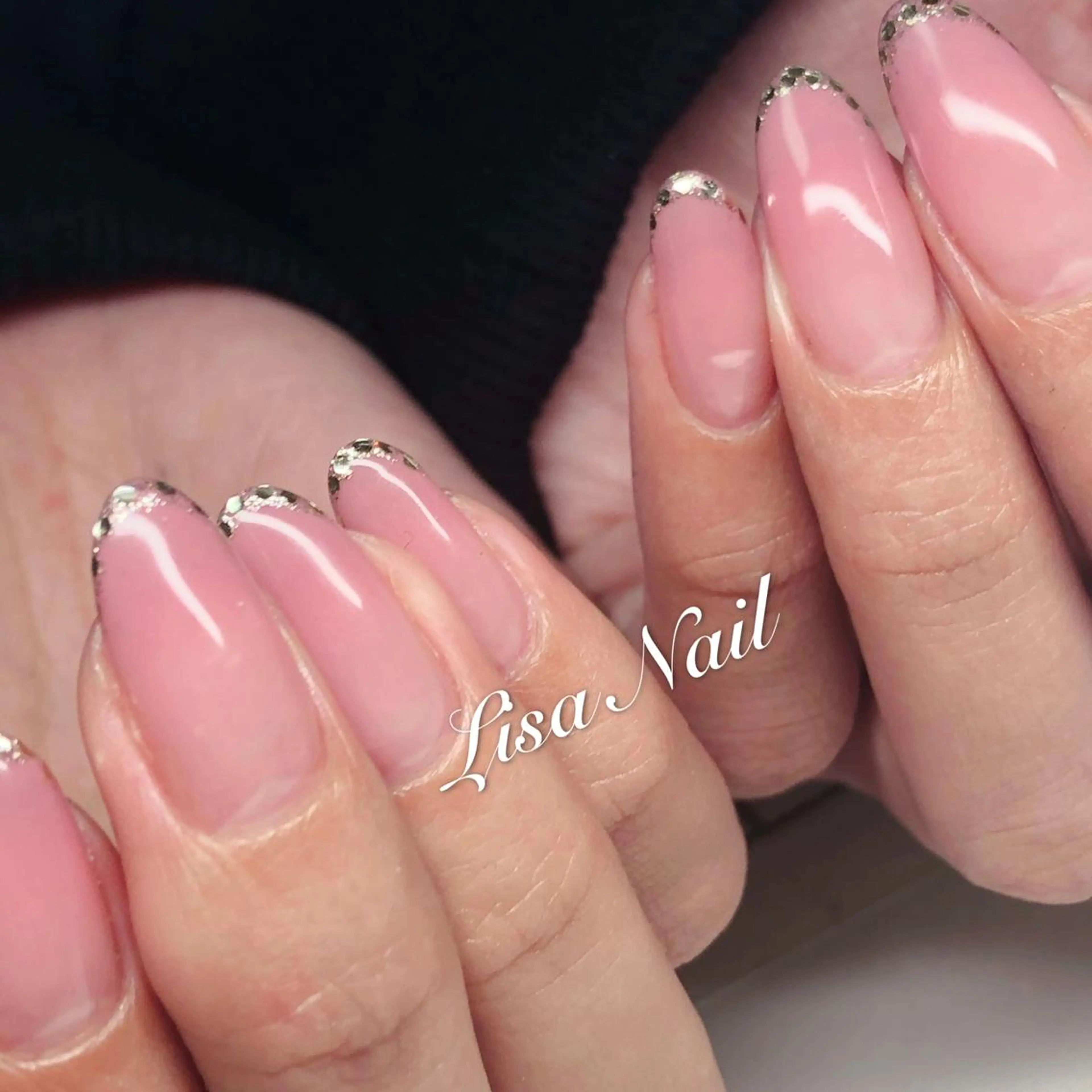ネイル フレンチネイル ガラスフレンチ ハンドネイル 🎀 RI🎀のネイルデザイン