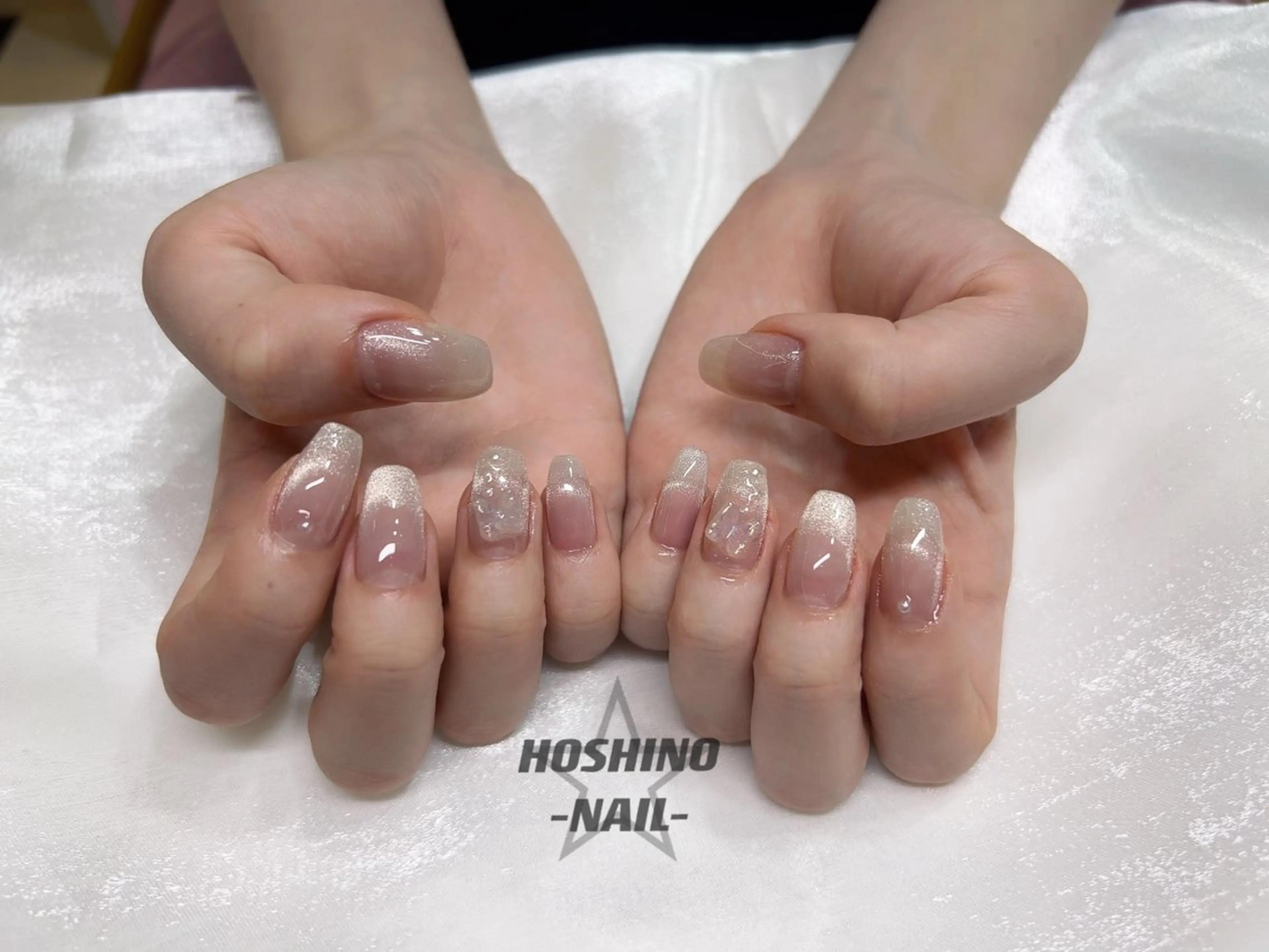 ネイル キラキラネイル マグネットネイル オフィスネイル ワンカラーネイル ピンク ハンドネイル ★HOSHINO NAIL★ナナミのネイルデザイン