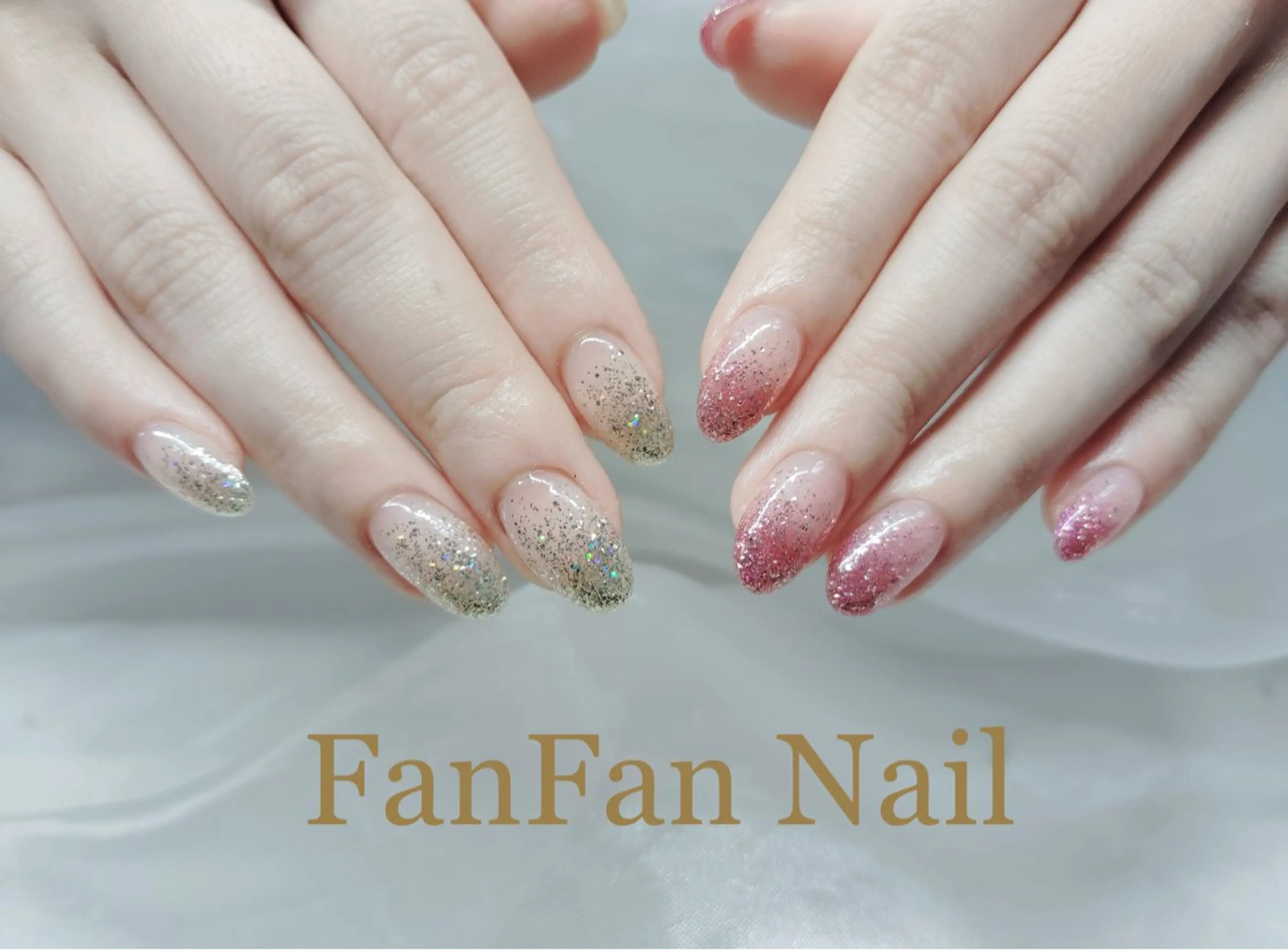 ネイル アートネイル オーロラネイル ガーリー キラキラネイル 韓国ネイル ハンドネイル KaKa FanFanNailのネイルデザイン