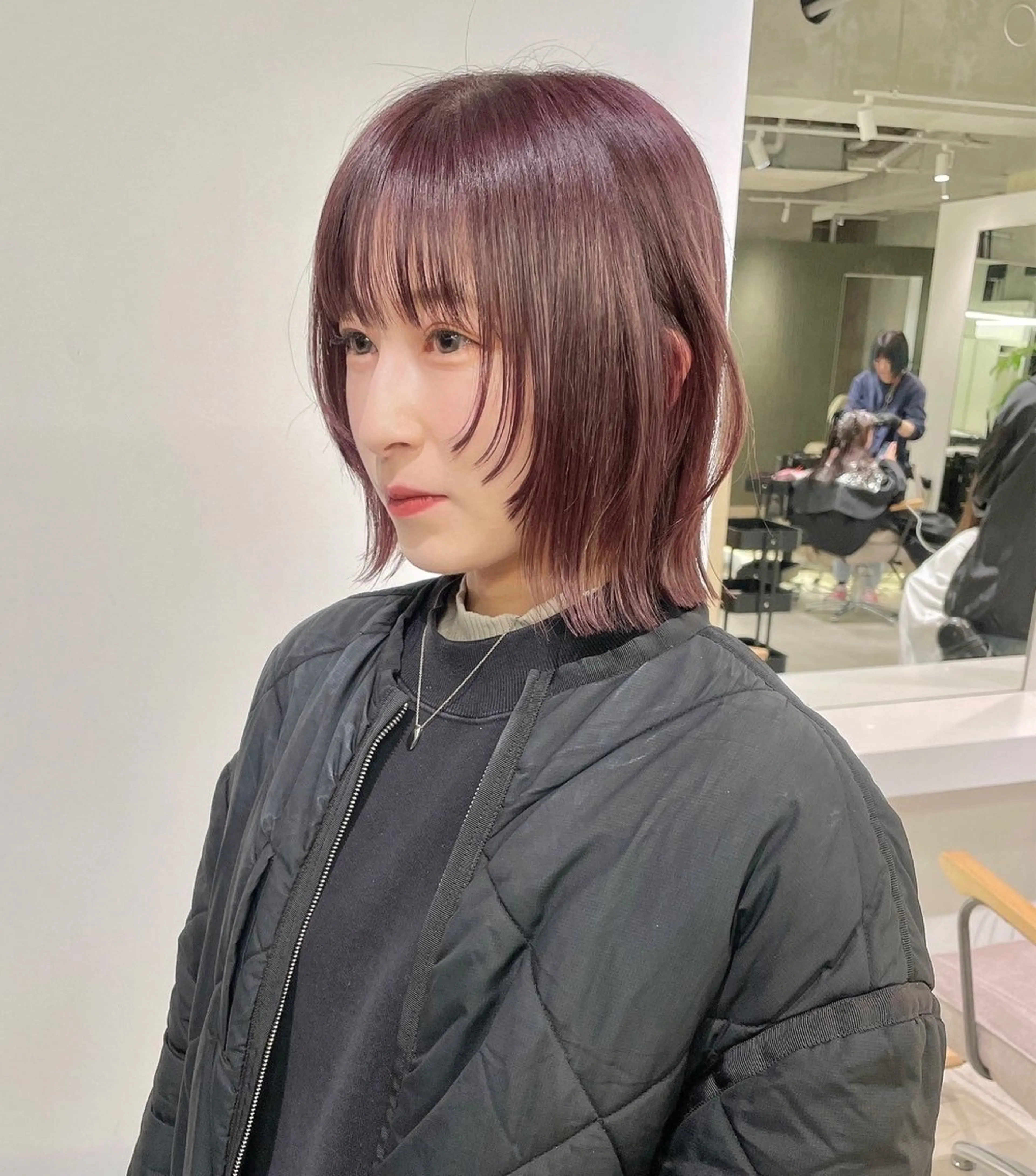 ミディアム カラー 顔まわりレイヤー レイヤーカット oren 横浜所属・ちえみ/ ボブ・ショート募集中のヘアスタイル