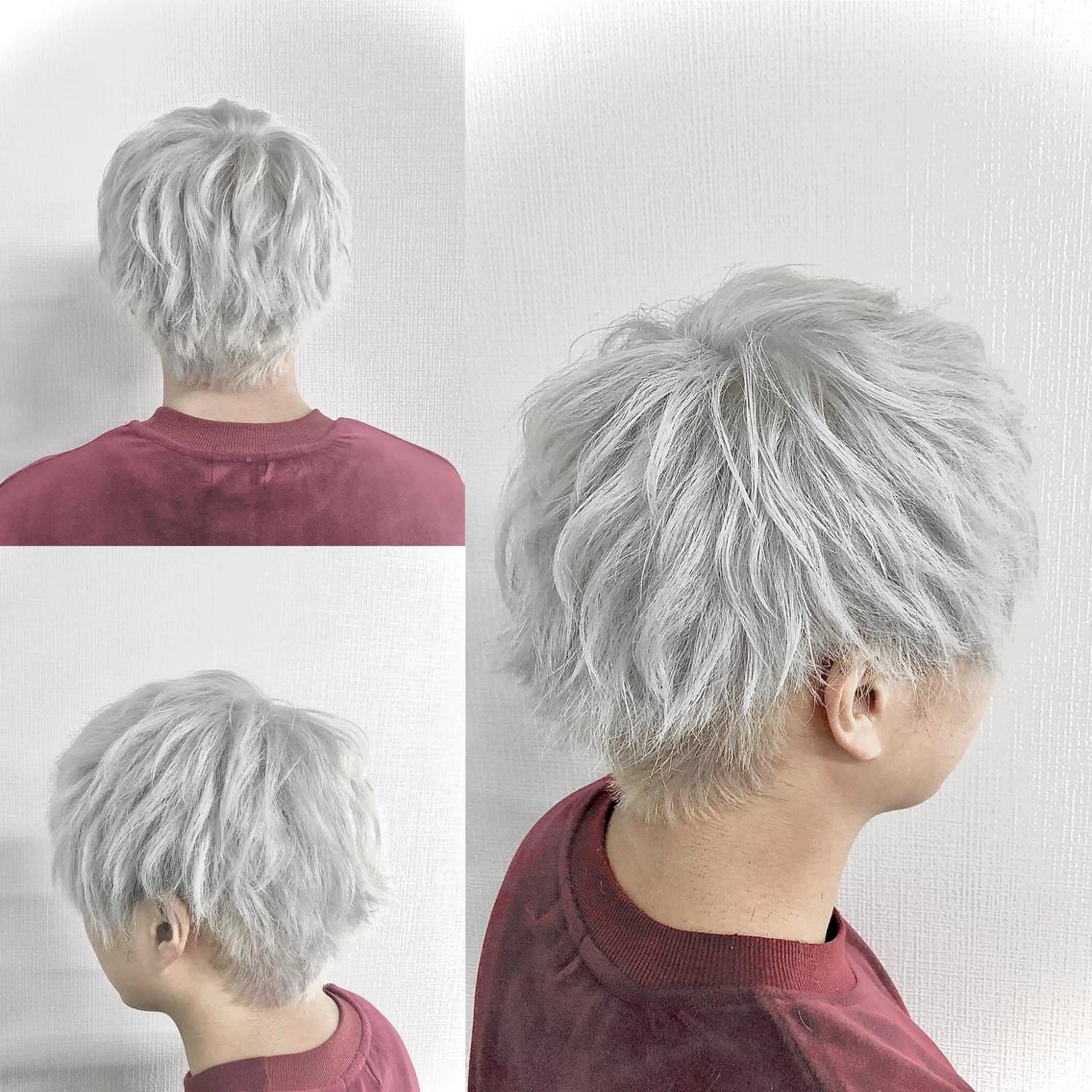 ミディアム カラー メンズ アッシュ ホワイトアッシュ ✨最強美容師✨ 💙にっしー西村💙のヘアスタイル