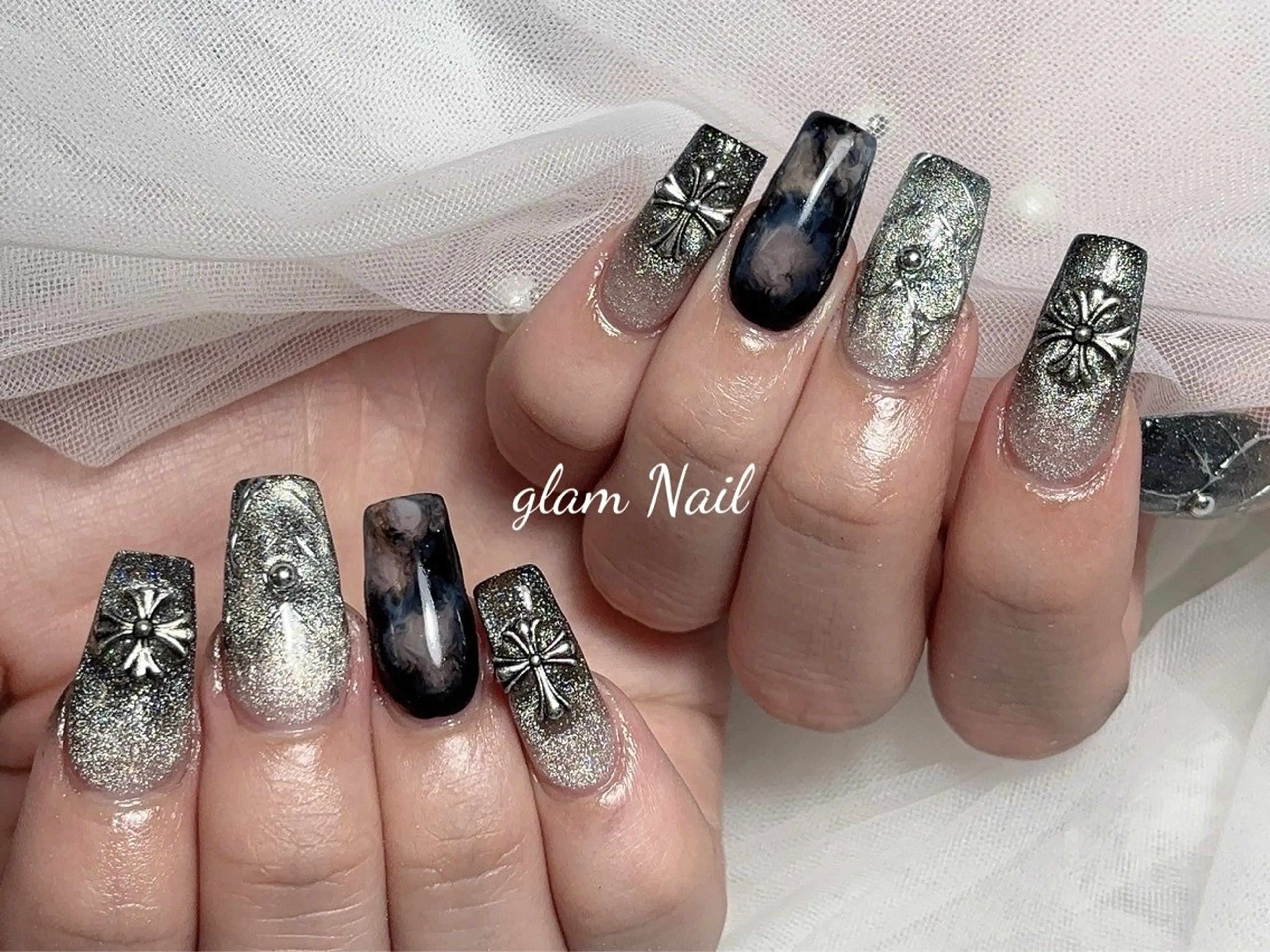 ネイル ハンドネイル エツメ💅 長さだし🎀デザインのネイルデザイン