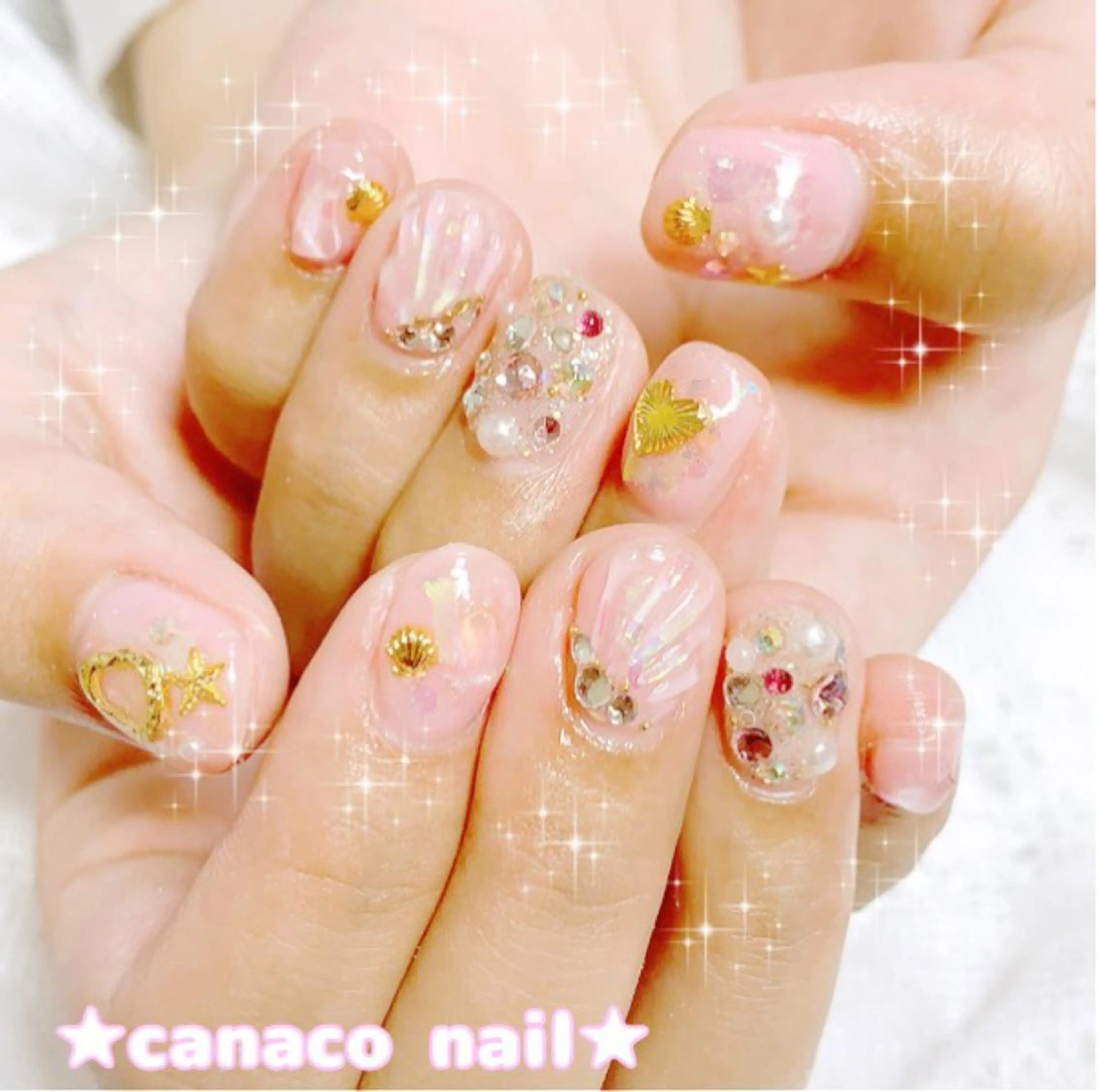 ネイル オーロラネイル クリアネイル 夏ネイル Felice所属・ベテランネイル cnc nailのネイルデザイン