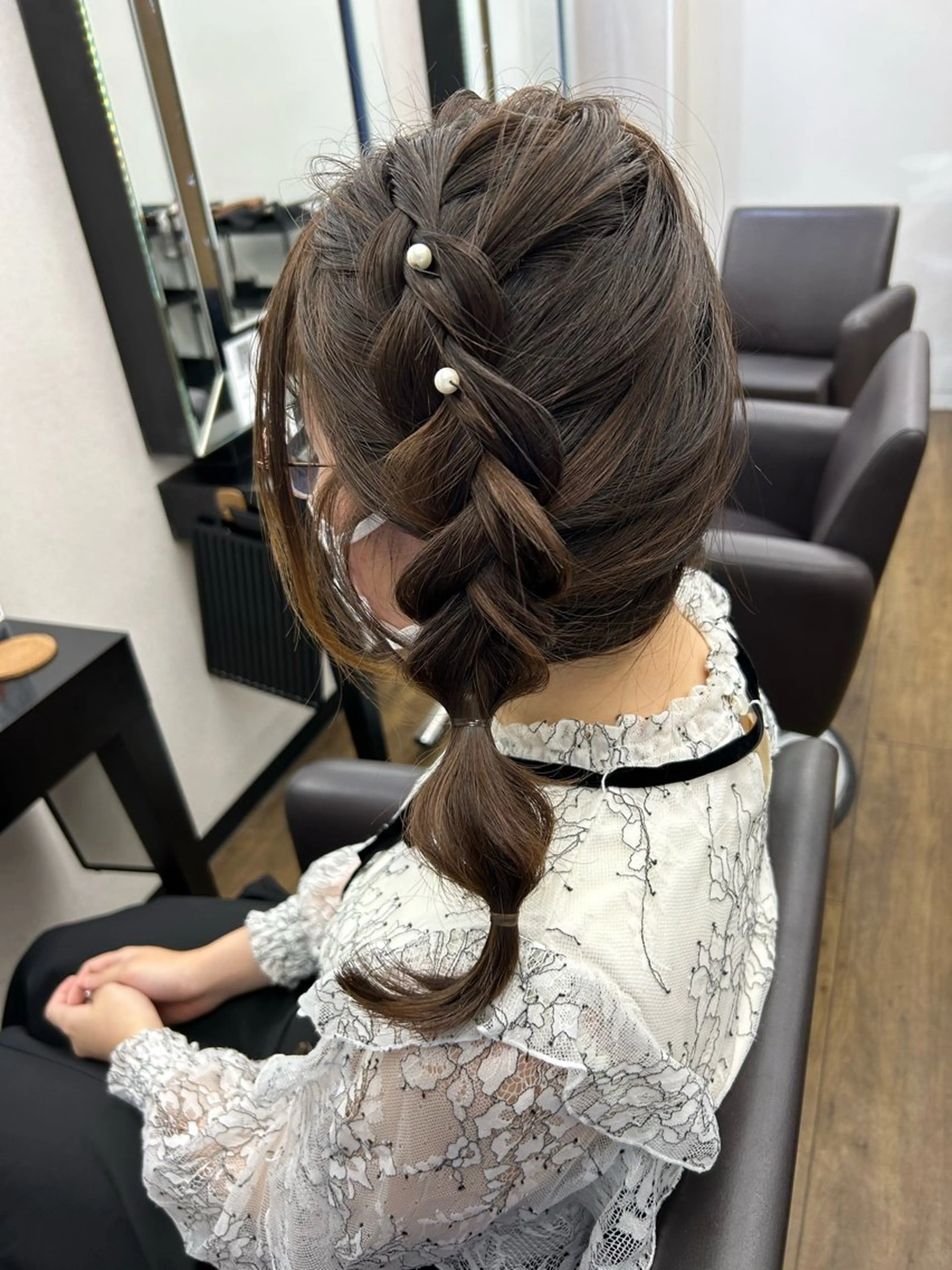 セミロング ヘアアレンジ シールエクステ エクステ ハイライト レイヤーカット alpha. カラーエクステ下妻のヘアスタイル