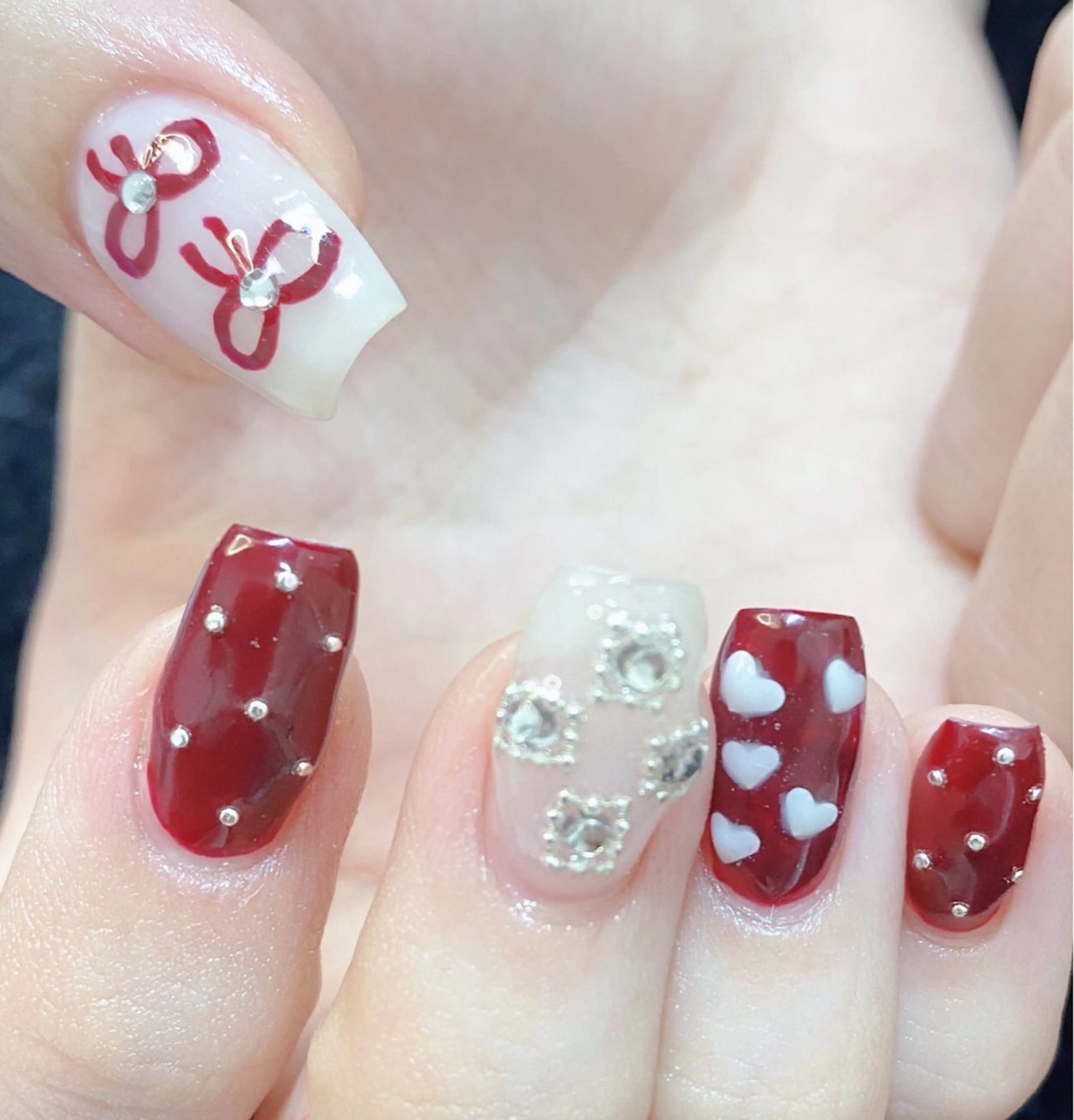 ネイル フレンチネイル ジェルネイル ガラスフレンチ ゴージャス グラデーション 大門浜松町 ネイルのネイルデザイン