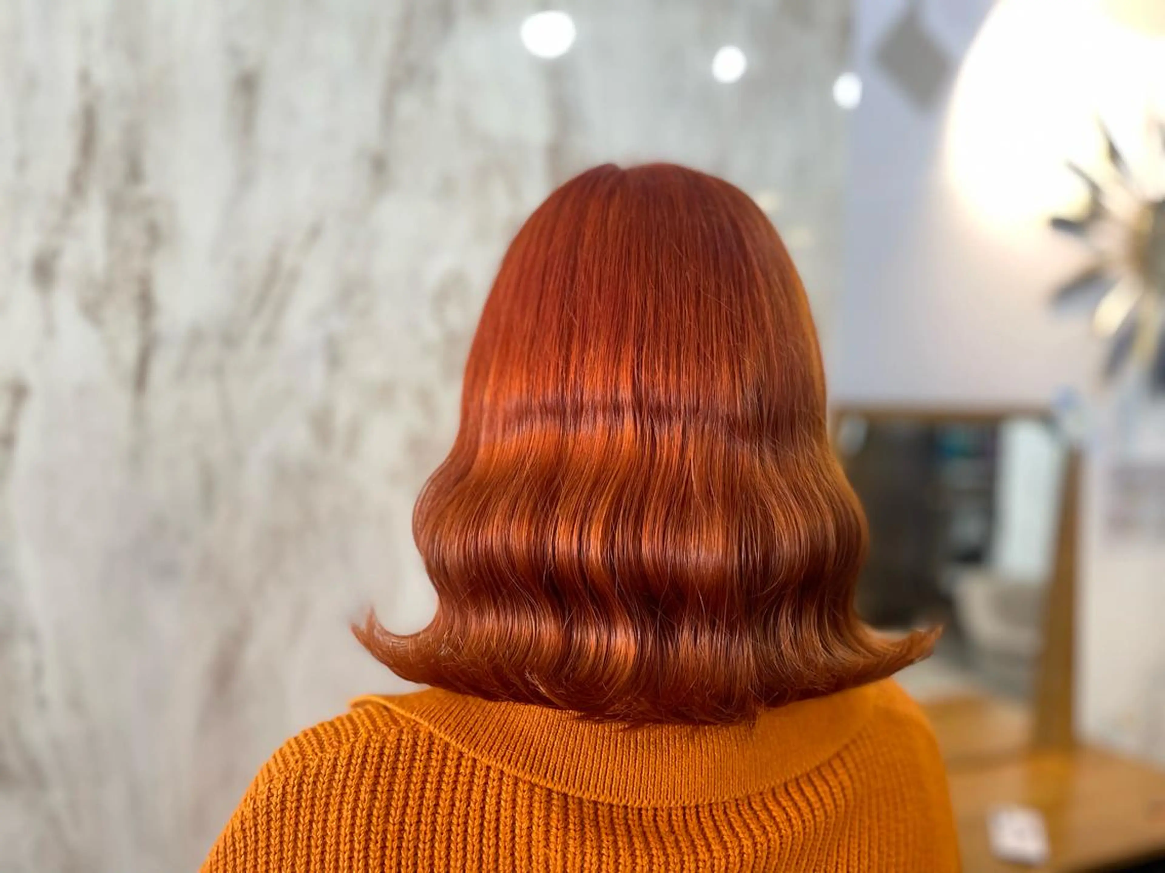 ミディアム カラー オレンジ ヘアカラー 🎀ikuno🎀 Lovis  大宮のヘアスタイル