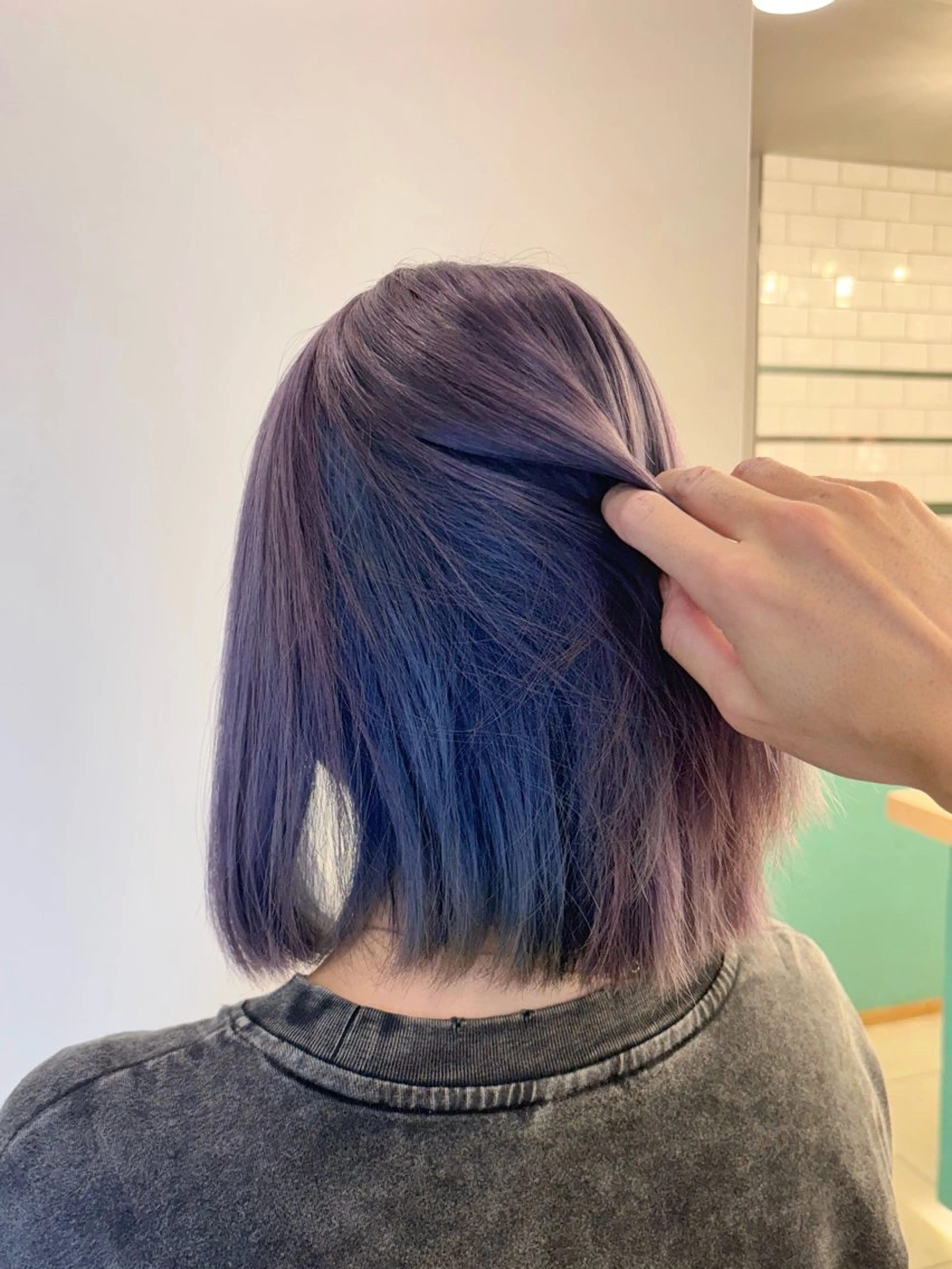 ショート カラー ブルーカラー ラベンダーカラー ヘアカラー 似合わせハイトーン 👾はちすのヘアスタイル