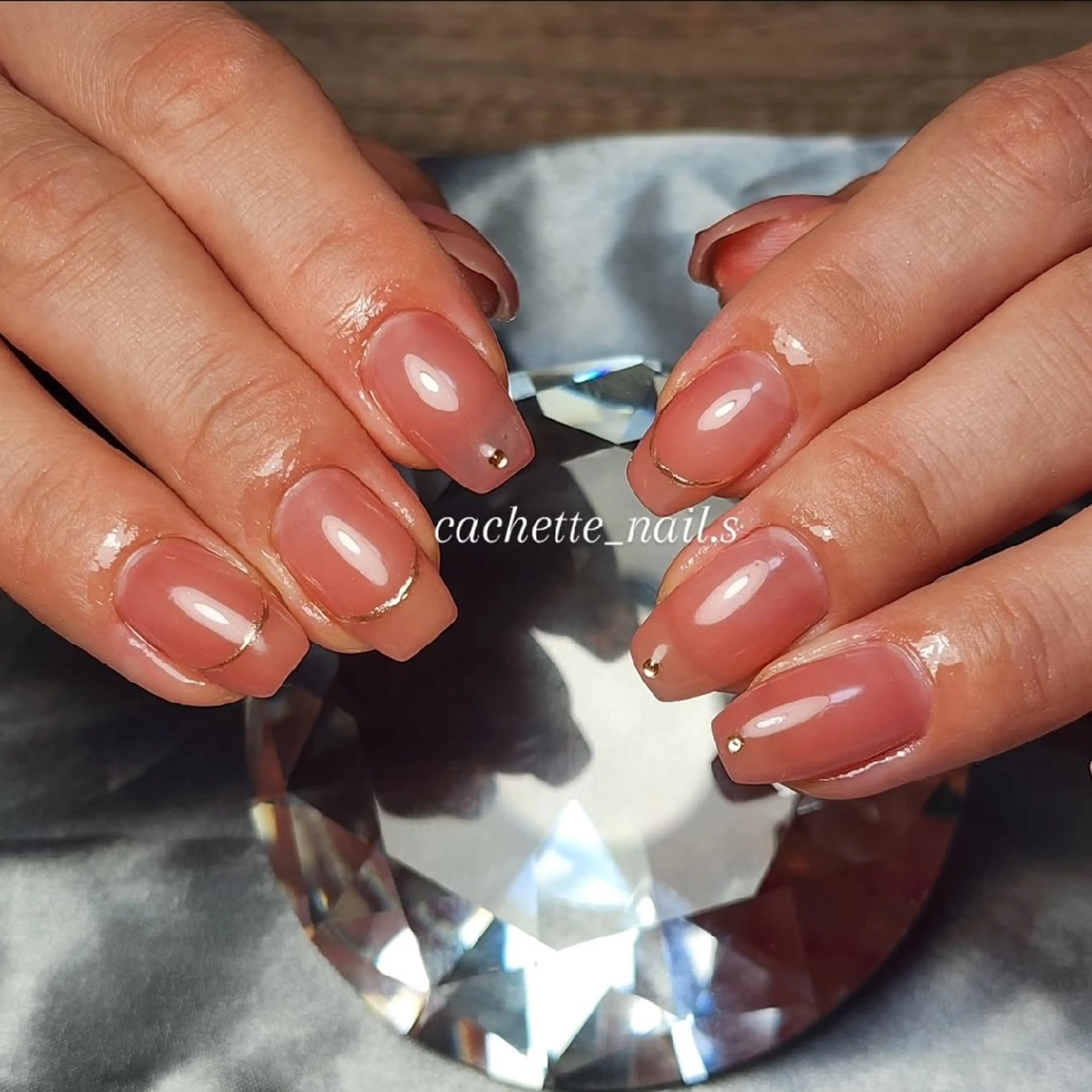 ネイル クリアネイル フレンチネイル ミラーネイル オフィスネイル ピンク ハンドネイル cachette nailのネイルデザイン