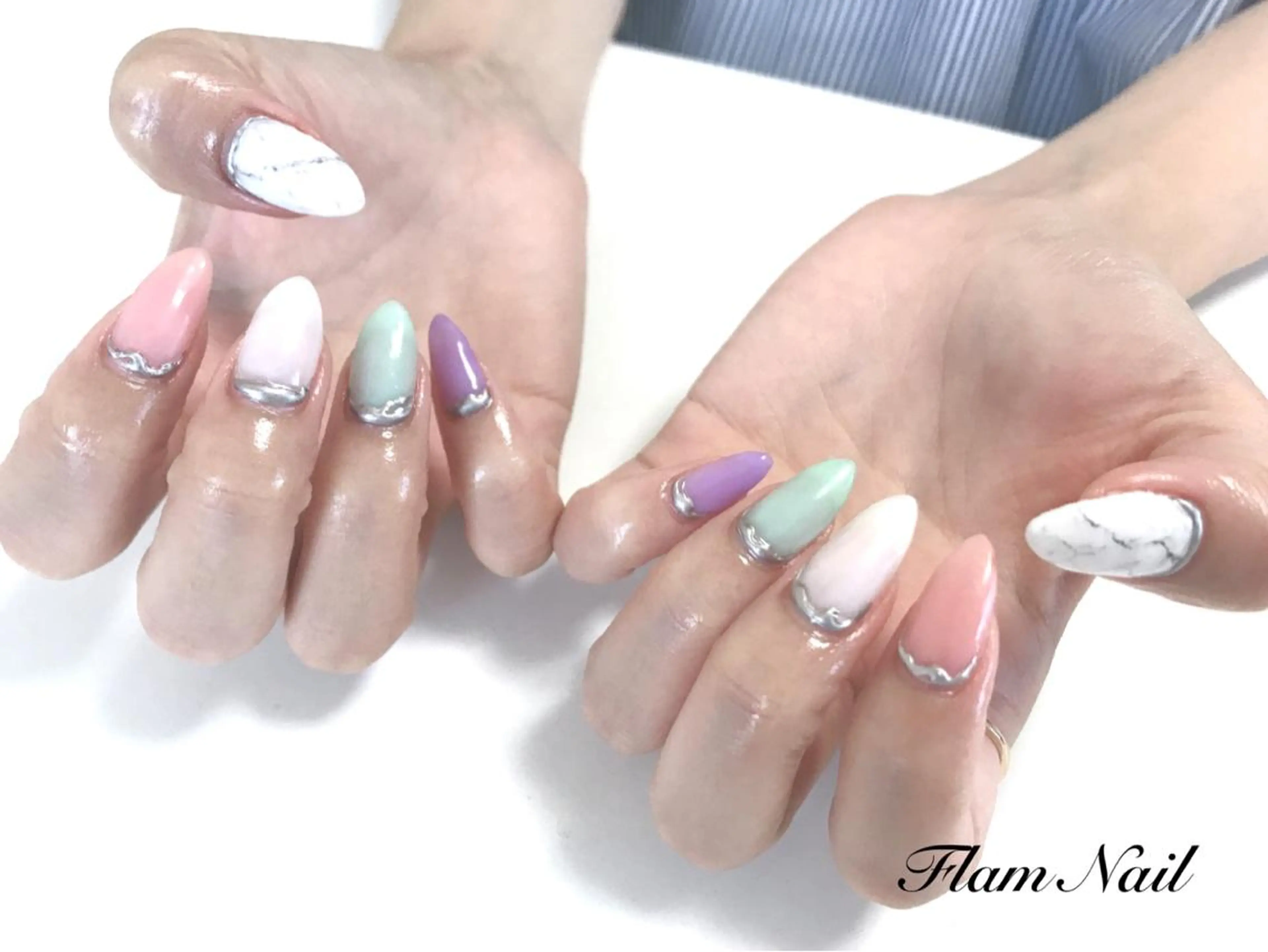 ネイル マットネイル パステルネイル Flam Nailのネイルデザイン