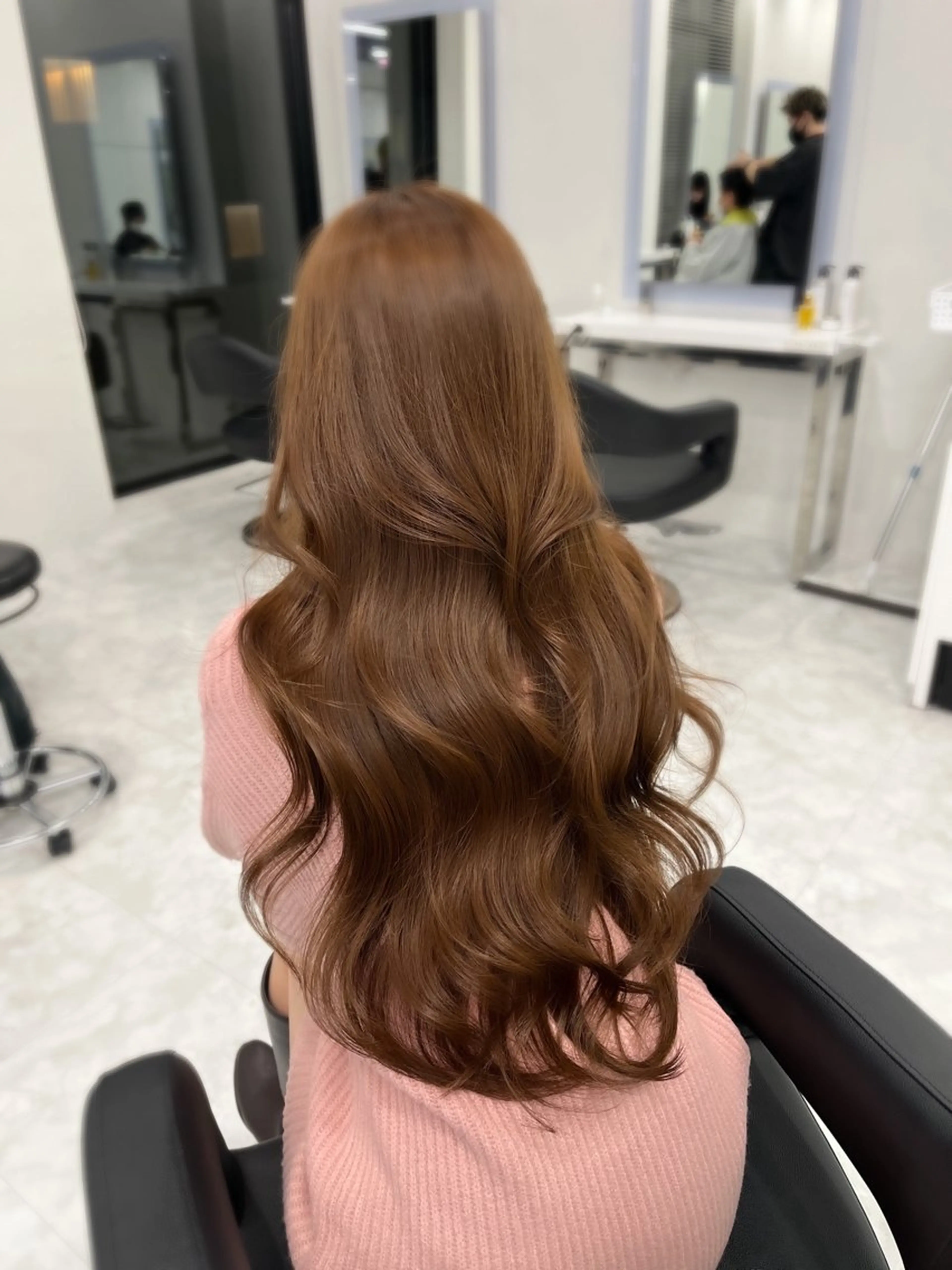ロング カラー ヘアカラー トリートメント ヘッドスパ ヘアセット 💖透け感ベージュ KOTA💖のヘアスタイル
