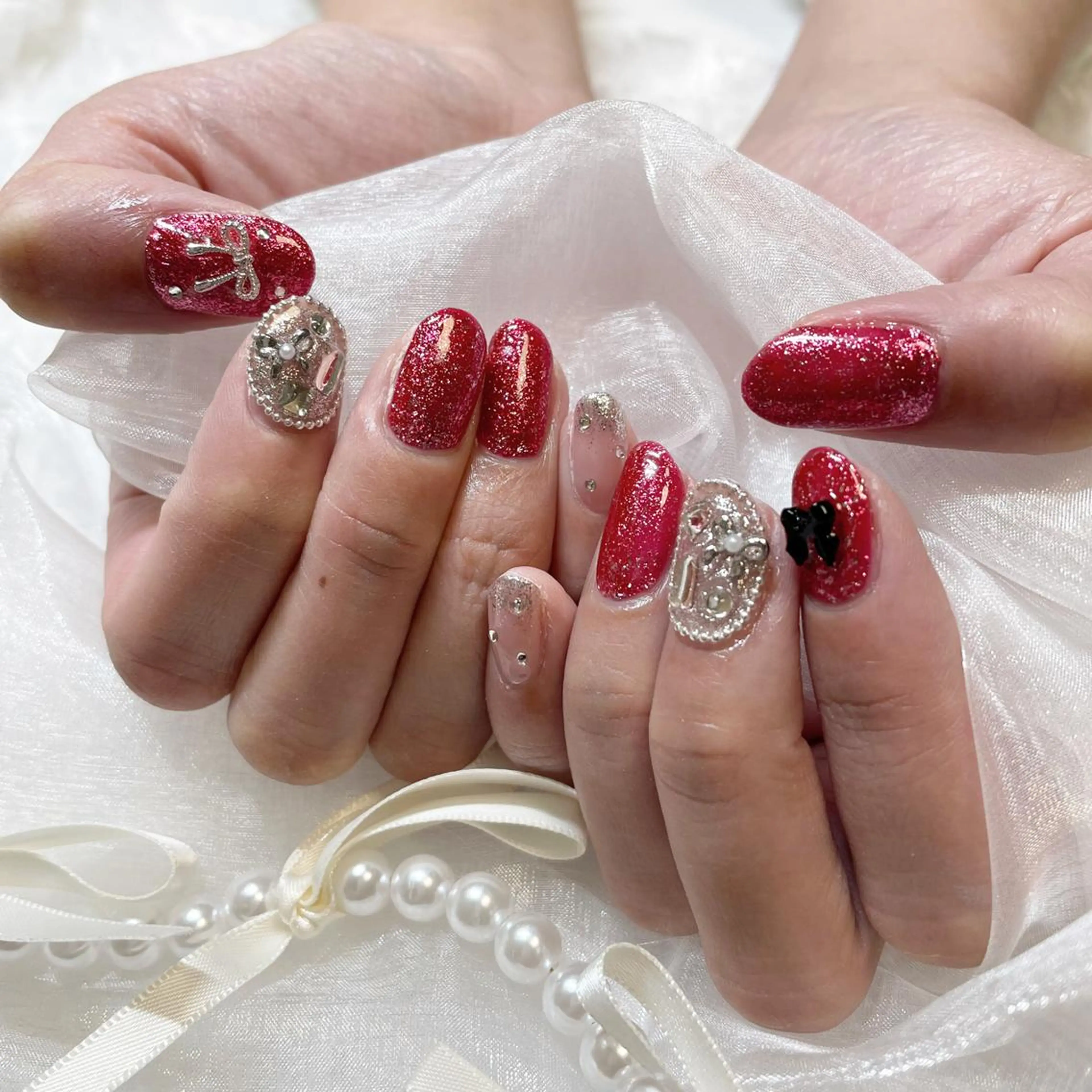 ネイル ジェルネイル 韓国ネイル 持ち込み ワンカラーネイル バレンタイン ハンドネイル fiore nail 🦋のネイルデザイン