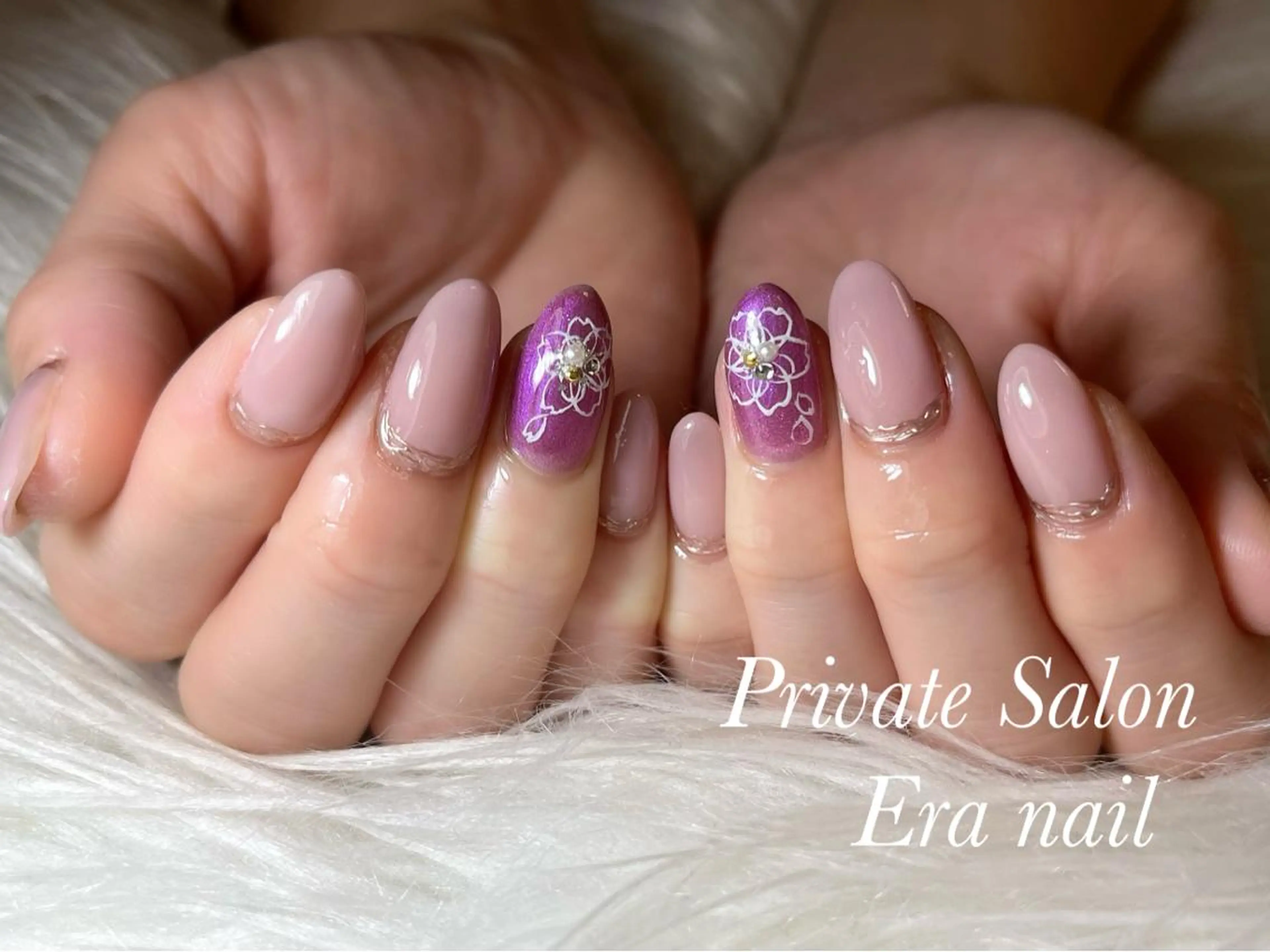 ネイル 桜ネイル ミラーネイル Era nailのネイルデザイン