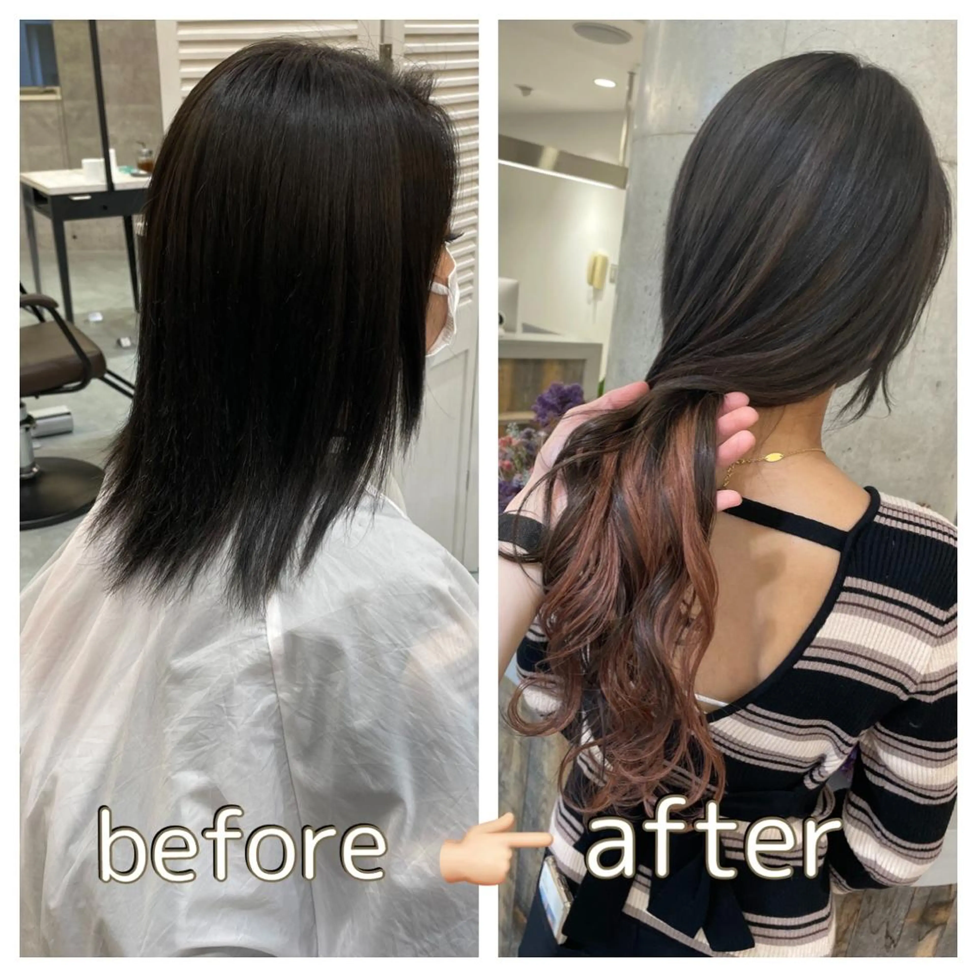 ミディアム シールエクステ エクステ ヘアカラー エクステ ハイトーン特化サロン 🍑momo🍑のヘアスタイル